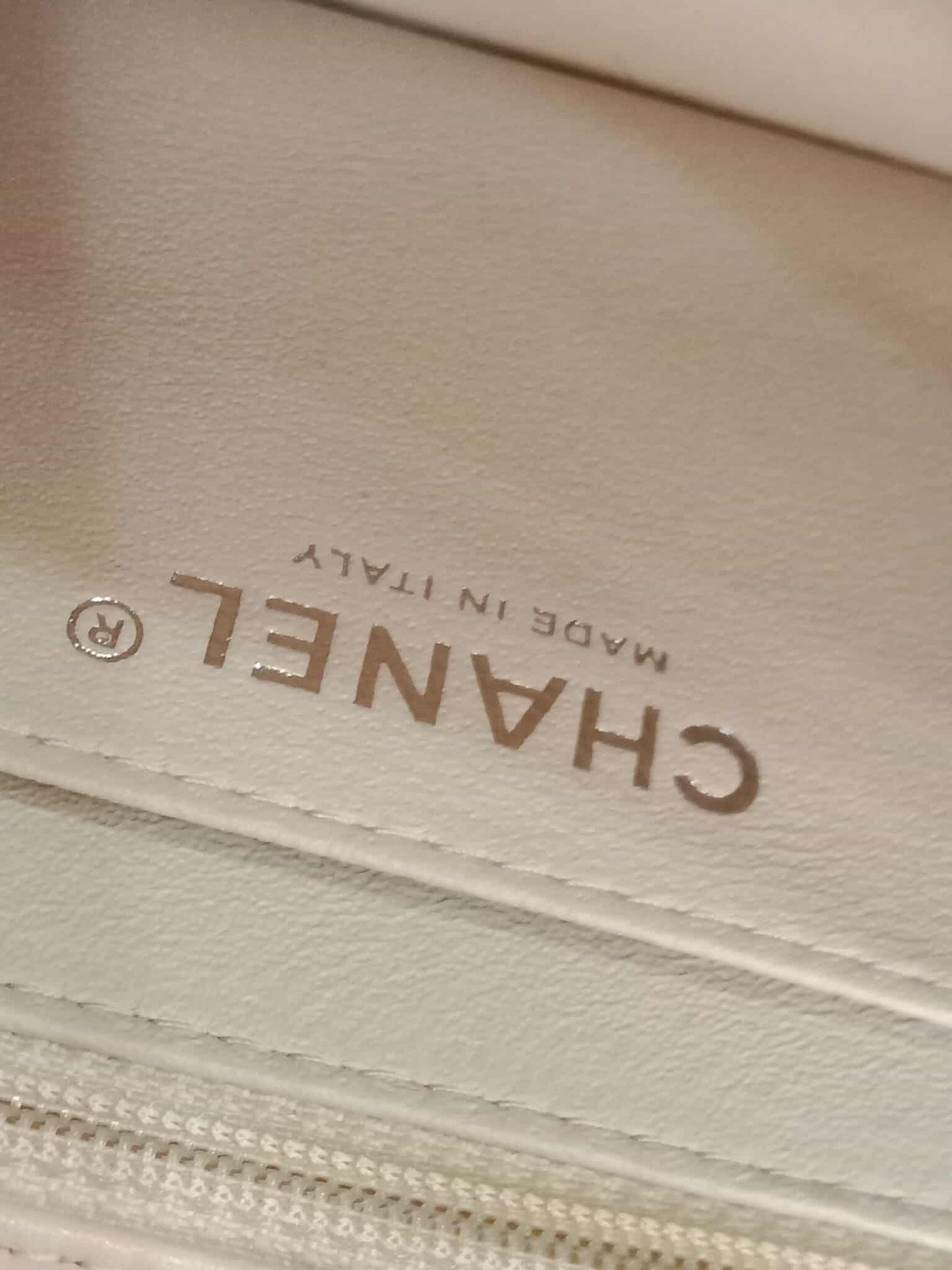 Chanel Mini Square Ivory Chevron Lambskin Series 30