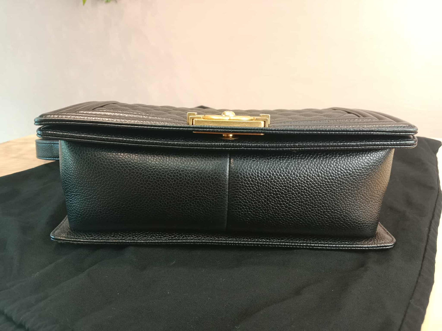 Chanel Leboy Old Medium Quilted Caviar Black Series 25
