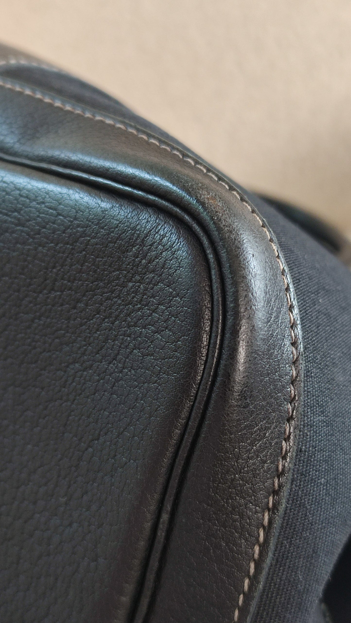 Hermes GPT 36 Noir Canvas/Leather Bag Stamp T 2015