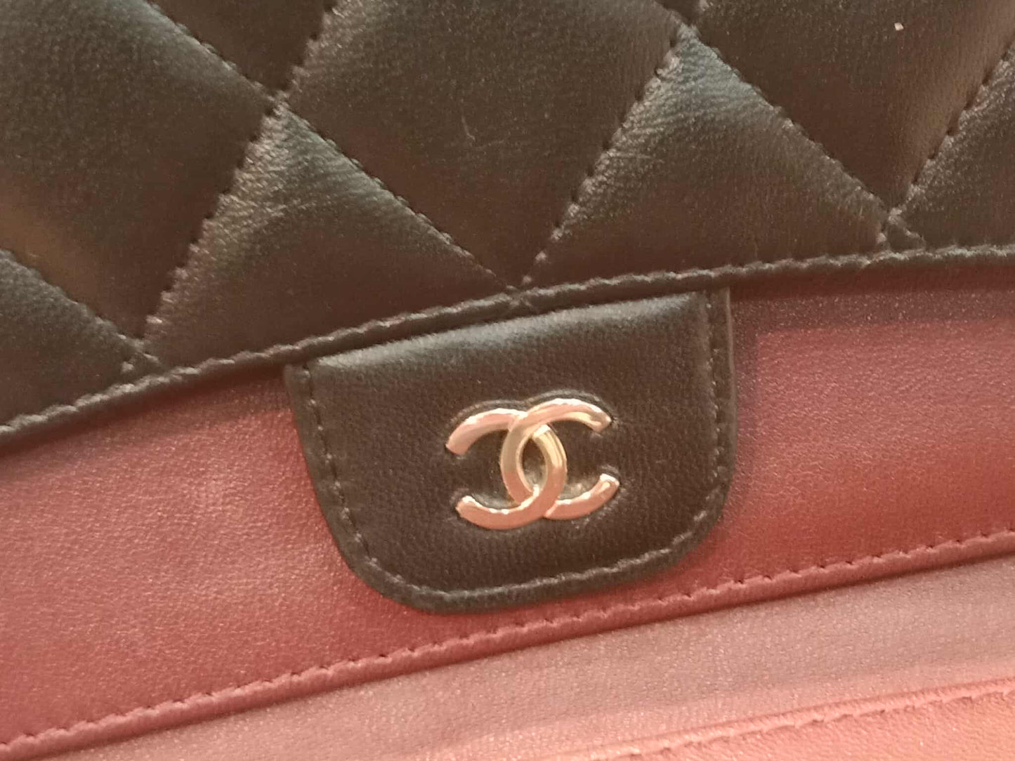 Chanel Black Lambskin Tri-Fold Long Wallet Series 13