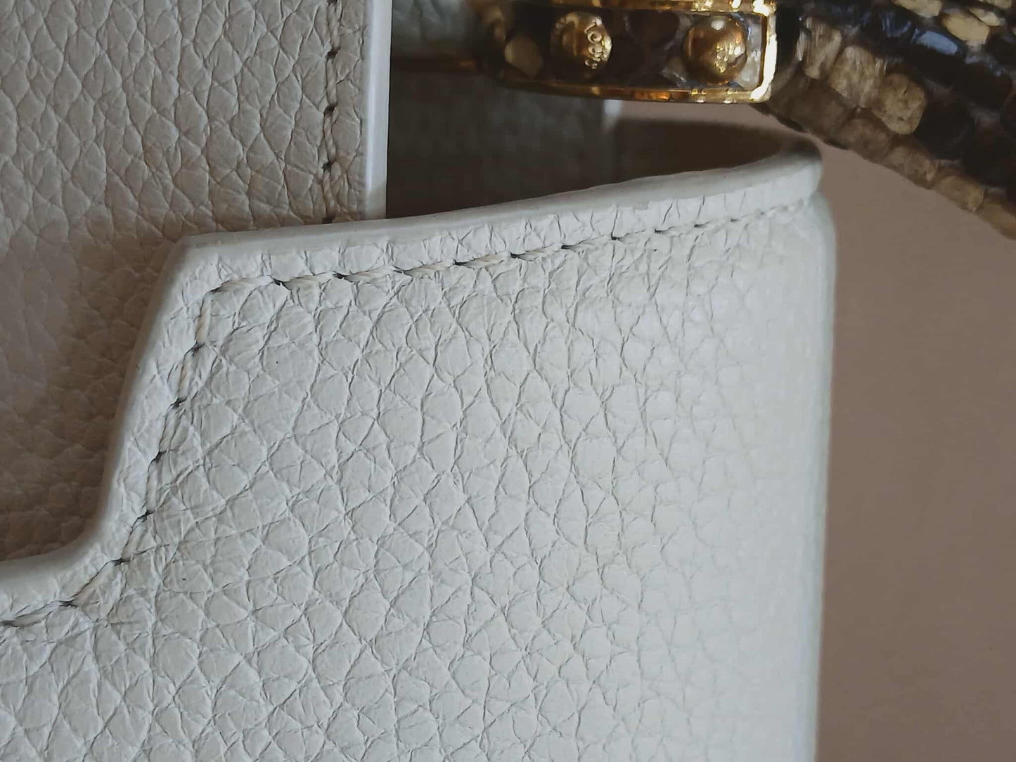 Louis Vuitton Mini Capucine Snakeskin Handle White