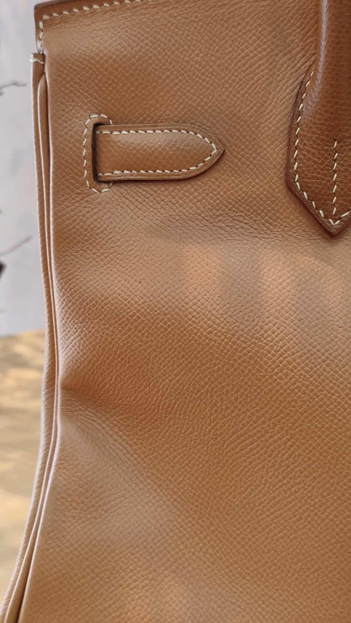 Hermes Birkin 30 Bicolor Gold/Biscuit Epsom Stamp G Square 2003 GHW