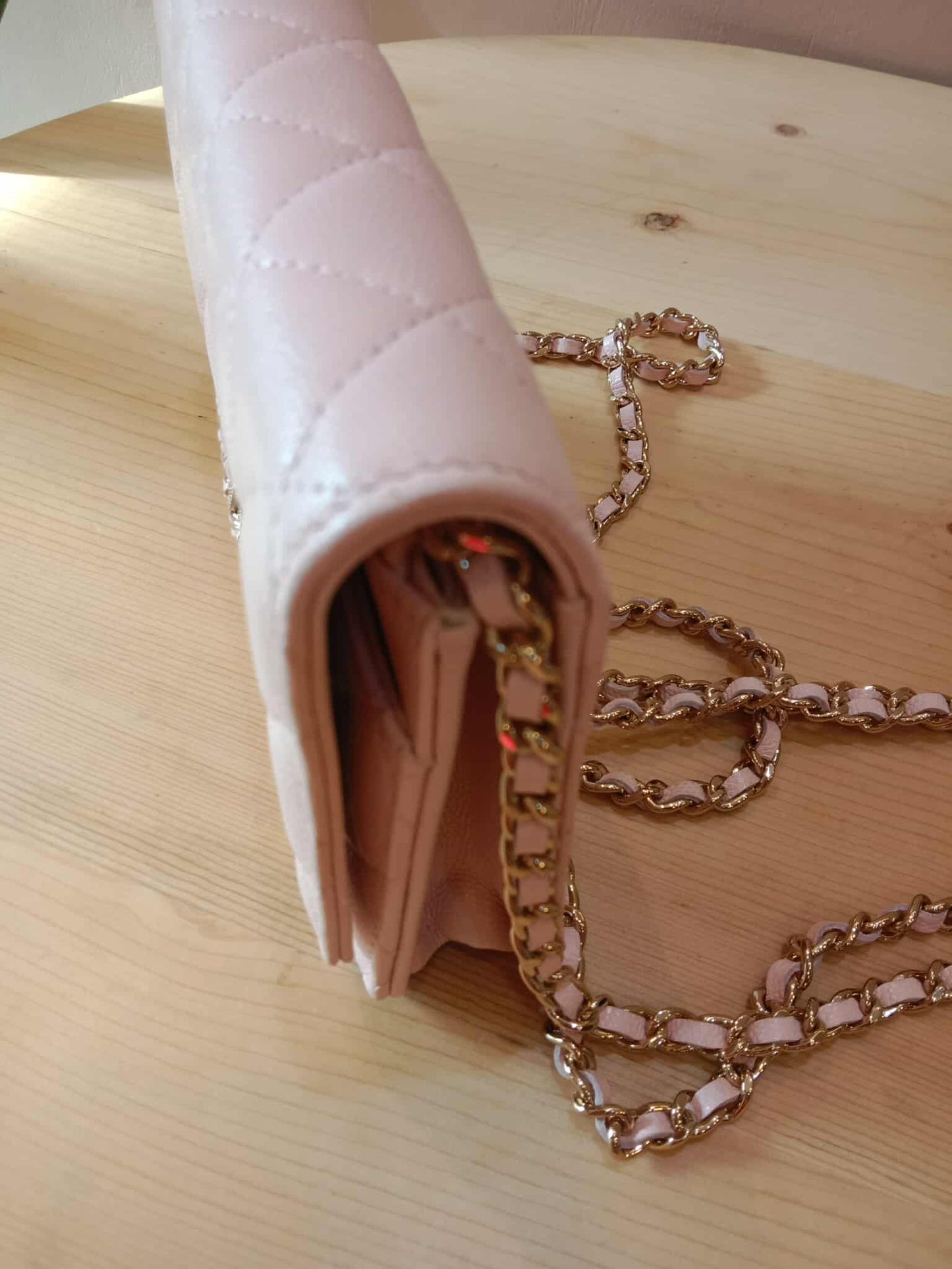 Chanel CC Wallet on Chain Light Pink Microchipped