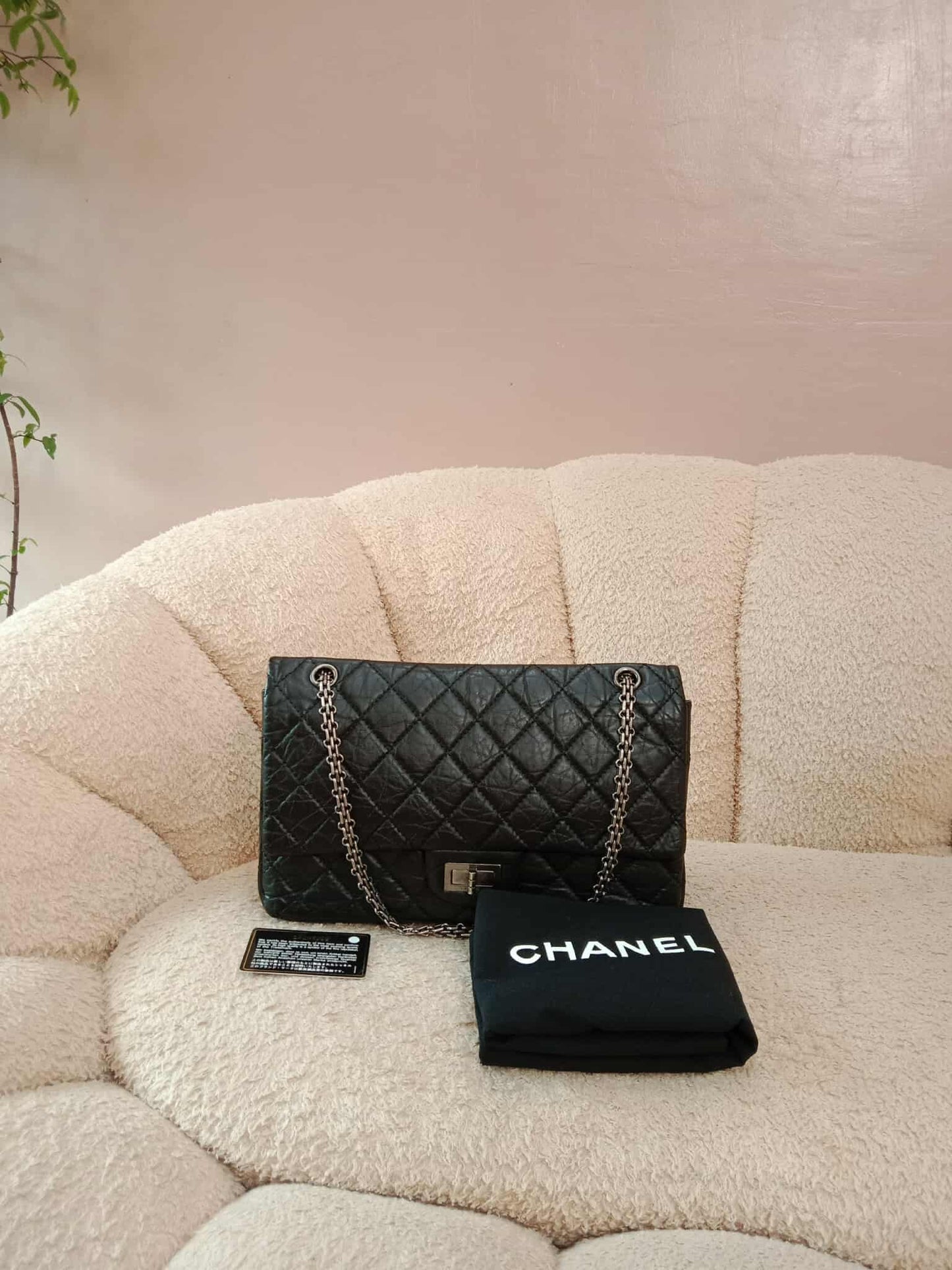 Chanel Reissue Mademoiselle Double Flap Black Calfskin Series 14