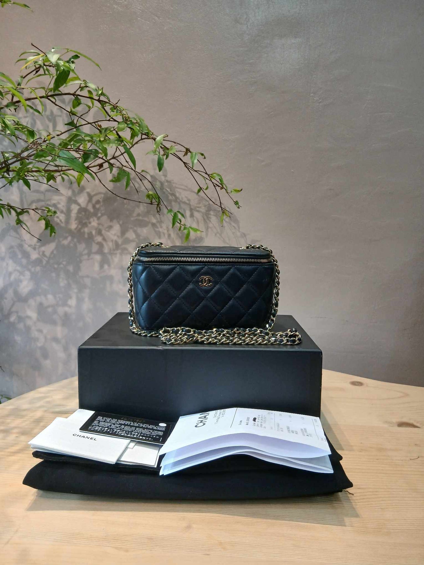 Chanel Vanity Case Black Lambskin Series 31