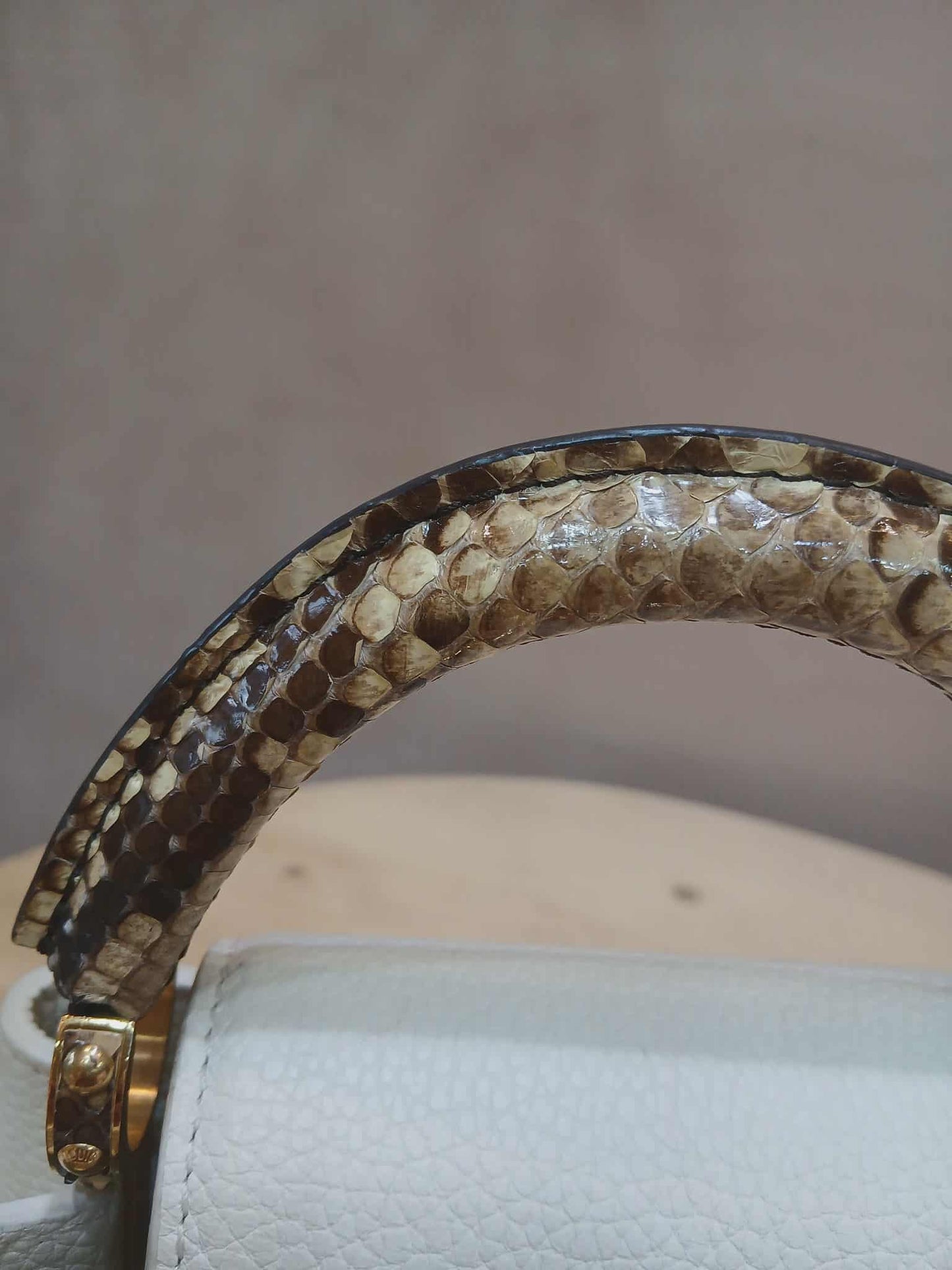 Louis Vuitton Mini Capucine Snakeskin Handle White