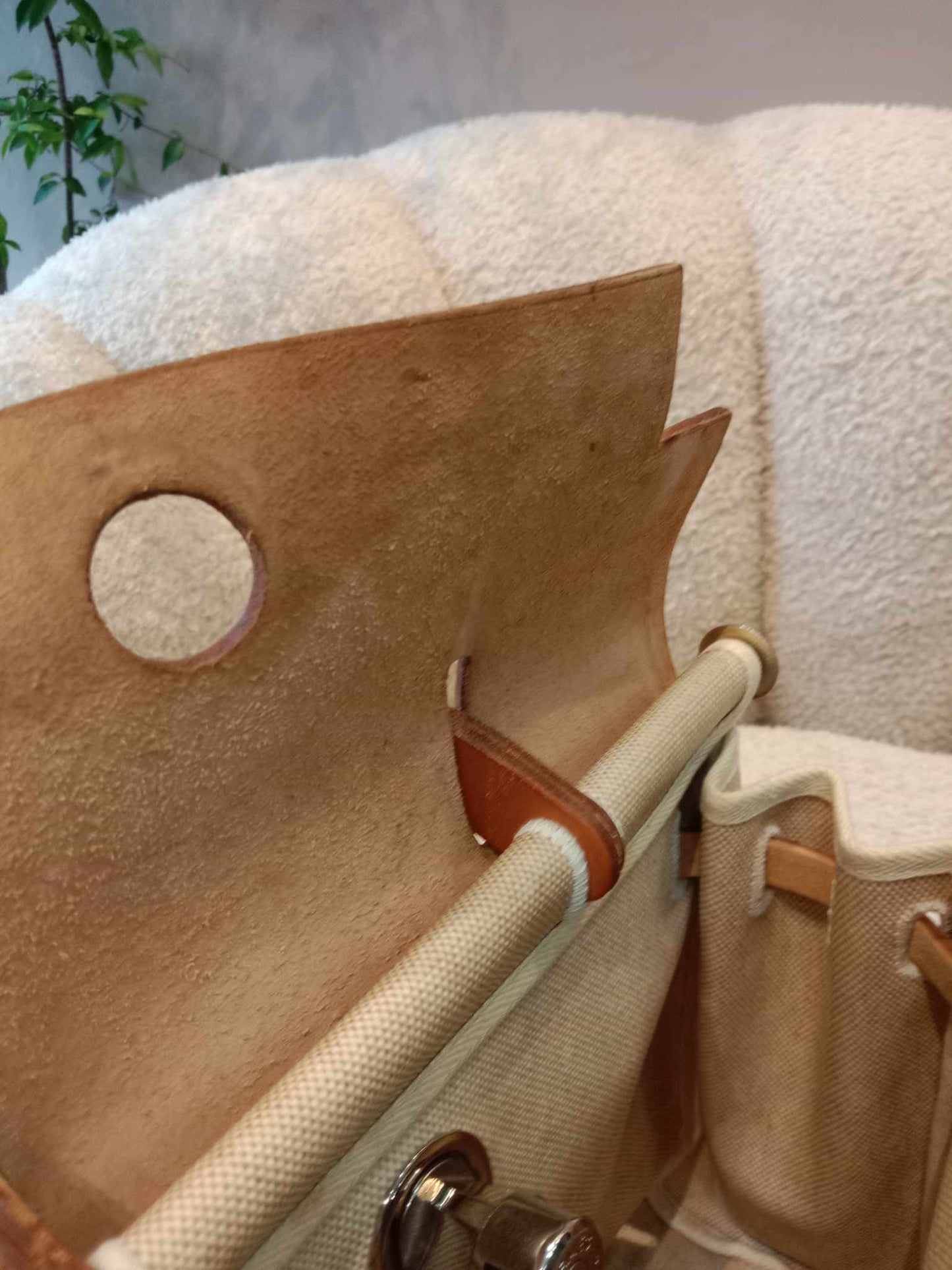 Hermes Herbag Canvas Beige/Brown Stamp B Square 1998