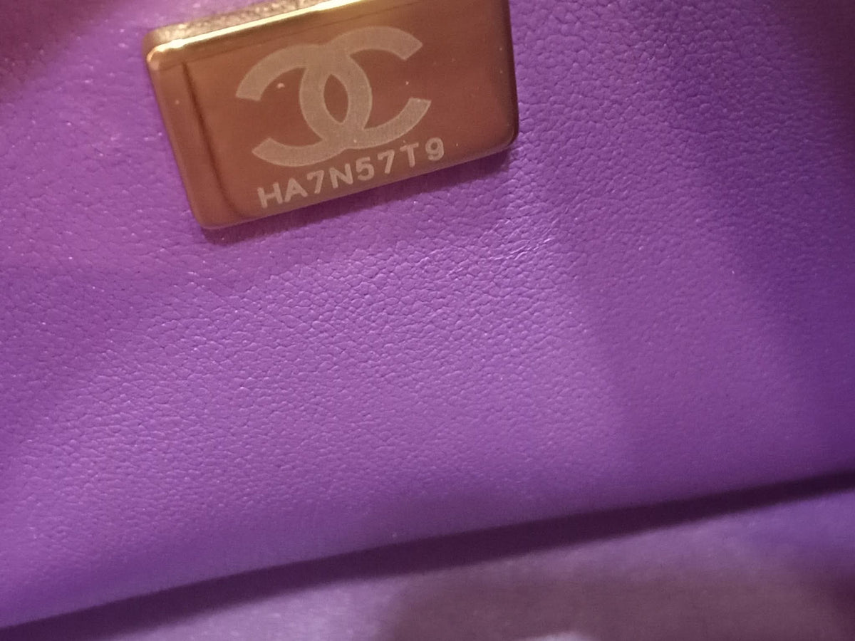 Chanel Metiers D'Art 2022 Timeless Classic Quilted Double Flap Small Caviar Microchipped Purple