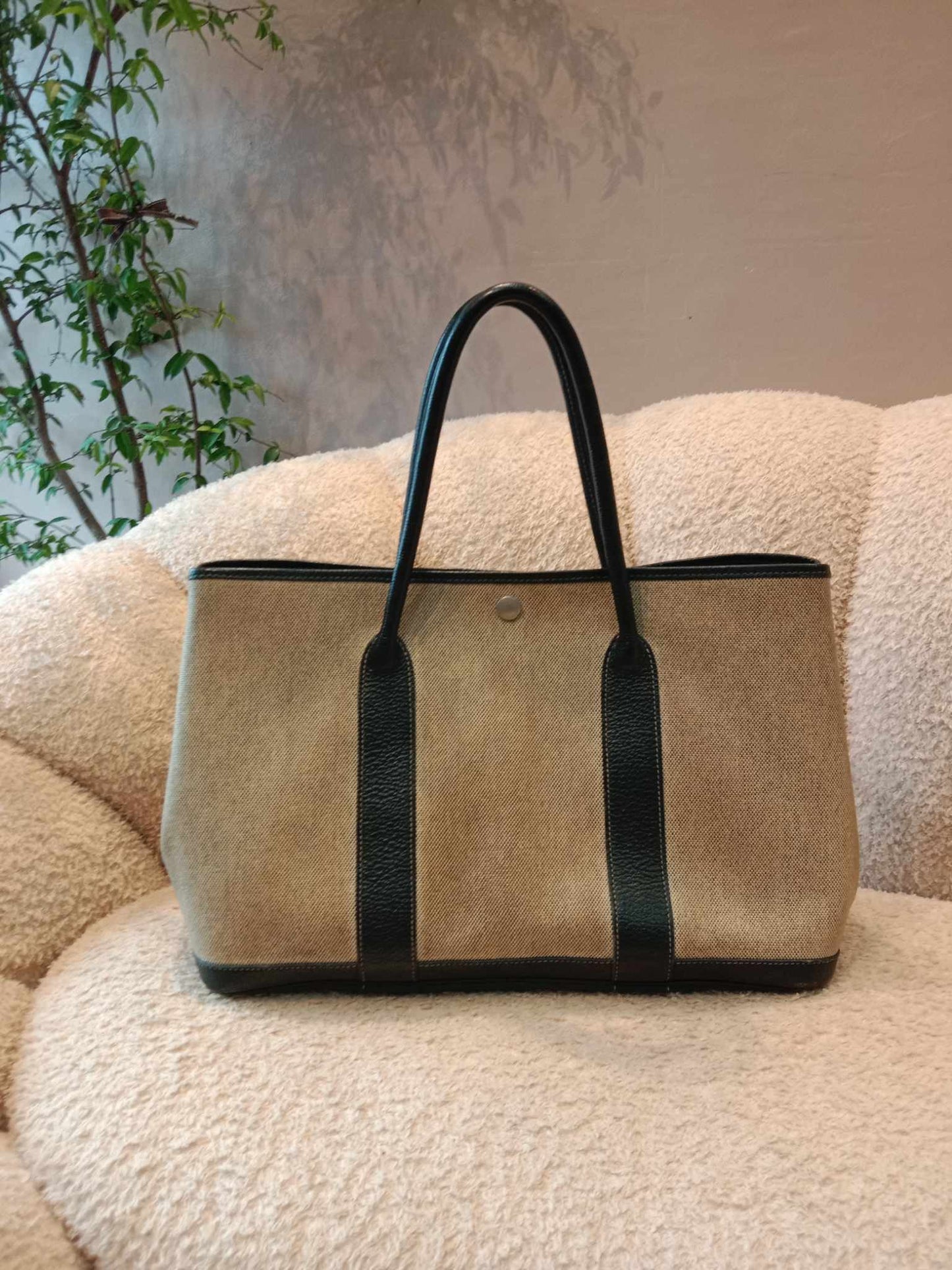 Hermes GPT 36 Canvas Beige/Brown Stamp F Square 2002