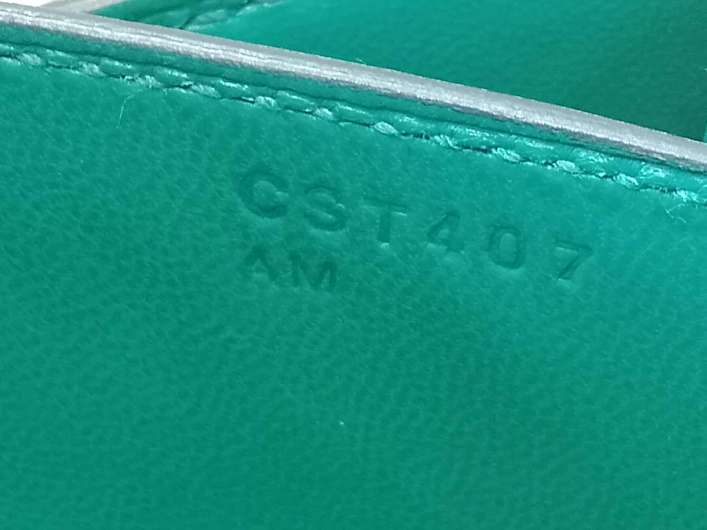 Hermes Constance 18 Green Epsom Stamp C 2018