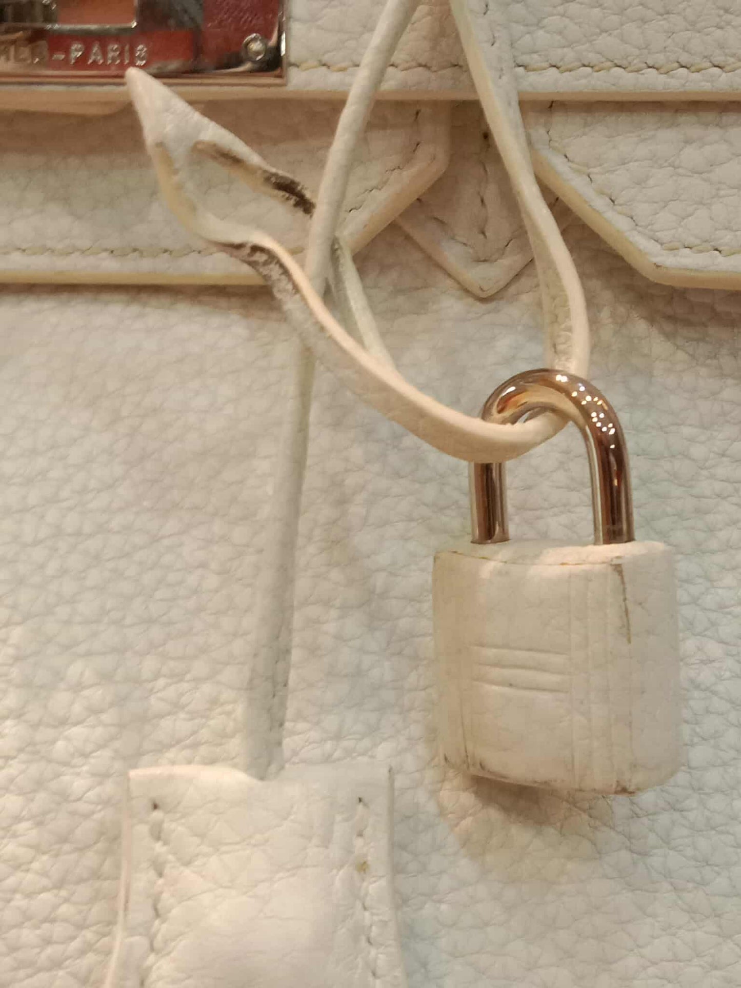 Hermes Birkin 35 White Clemence Stamp N Square 2010