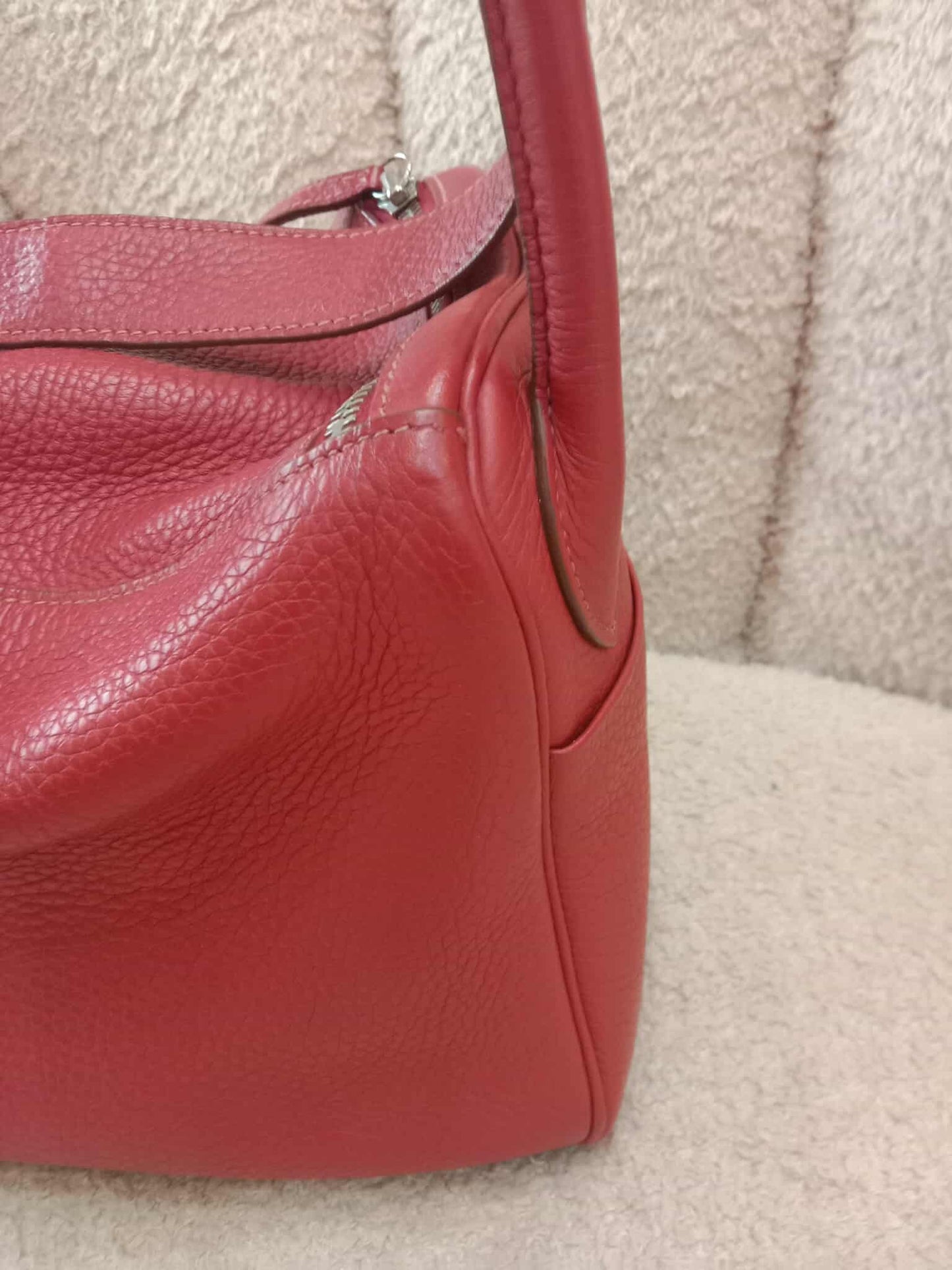 Hermes Lindy 30 Red Clemence Stamp Q Square 2013