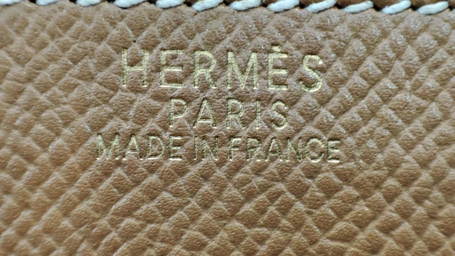 Hermes Birkin 30 Bicolor Gold/Biscuit Epsom Stamp G Square 2003 GHW