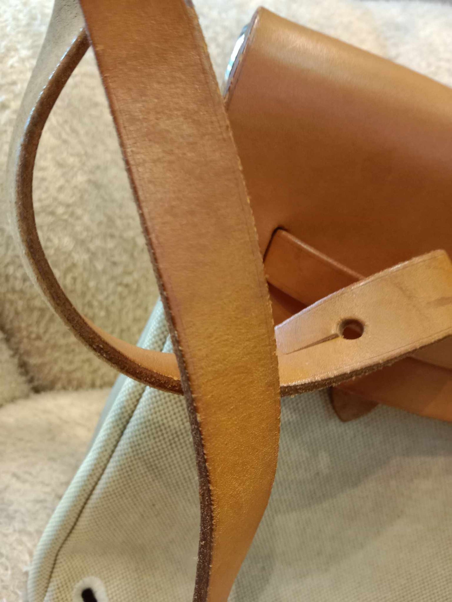 Hermes Herbag Canvas Beige/Brown Stamp B Square 1998