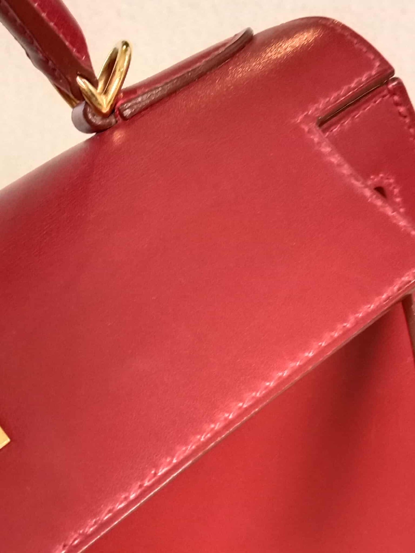 Hermes Kelly 28 Calfbox Leather Rouge VIF Stamp F Square 2002