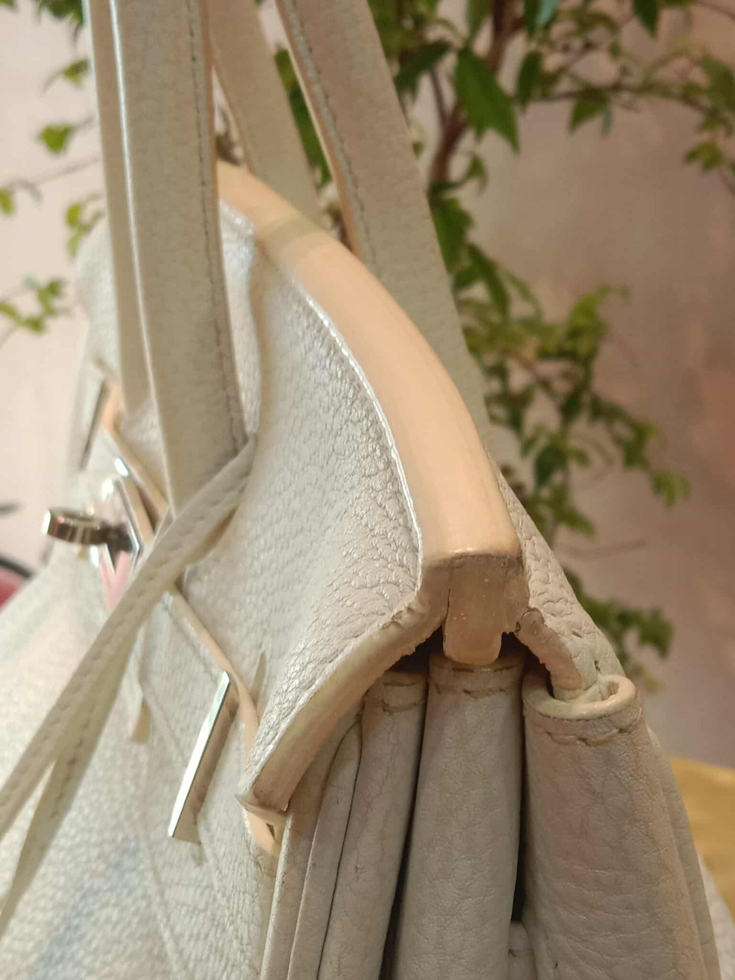 Hermes Birkin 35 White Clemence Stamp N Square 2010