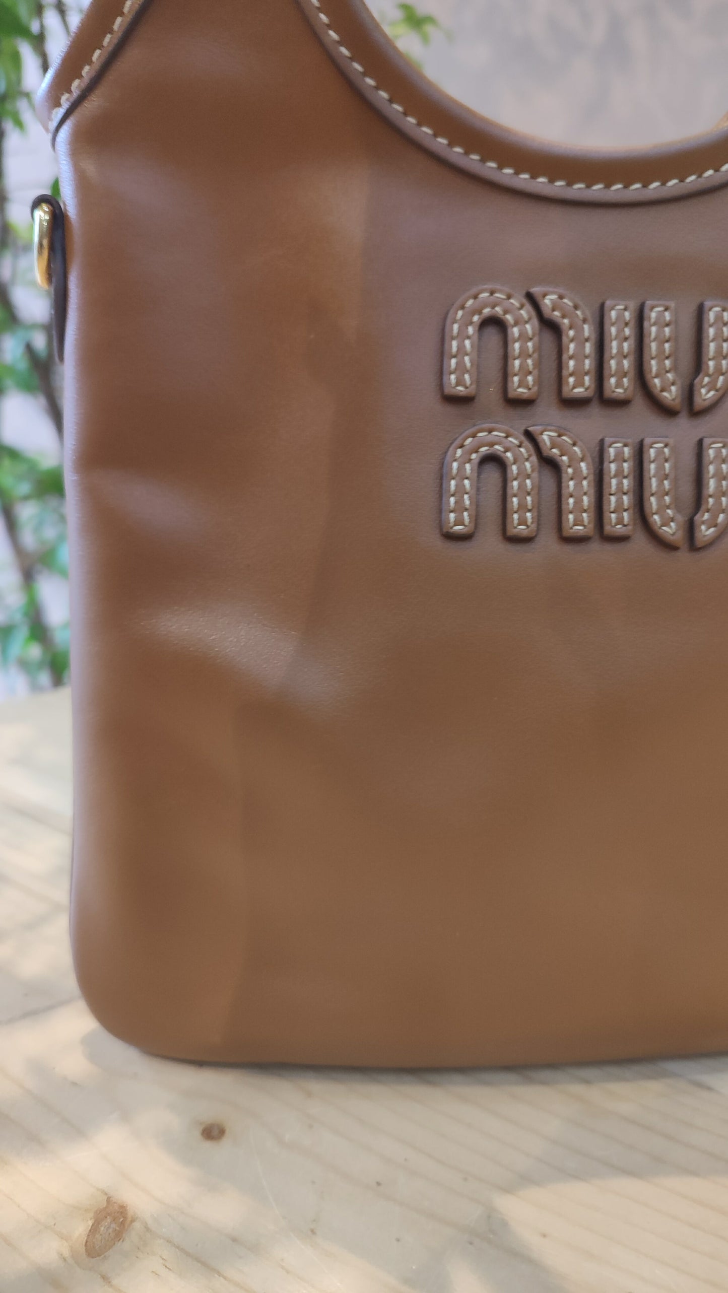 Miu Miu Ivy Tote Bag Cognac Mini Fullset