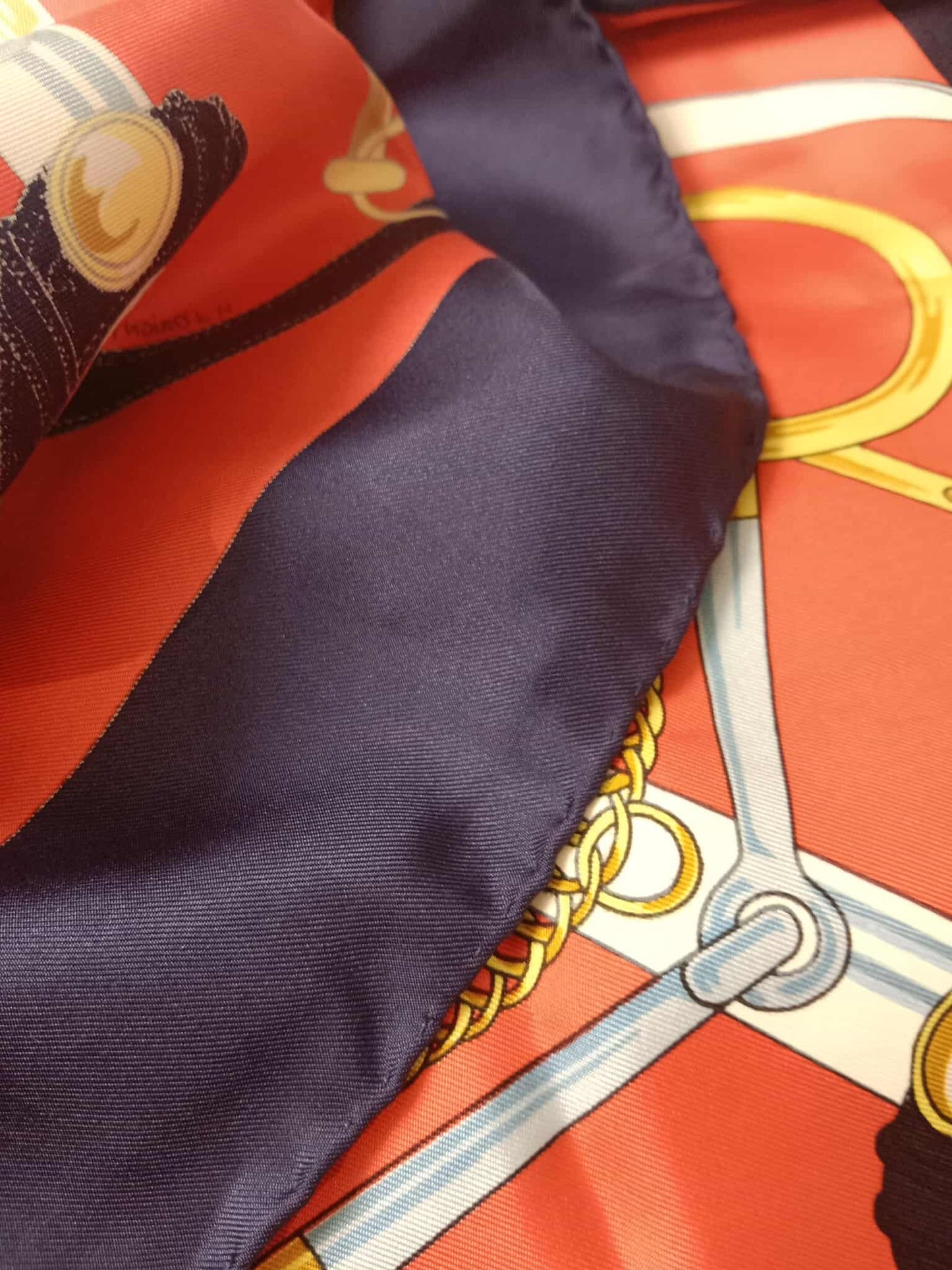 Hermes Carre 90 Eperon Dor Golden Spur Silk Scarf