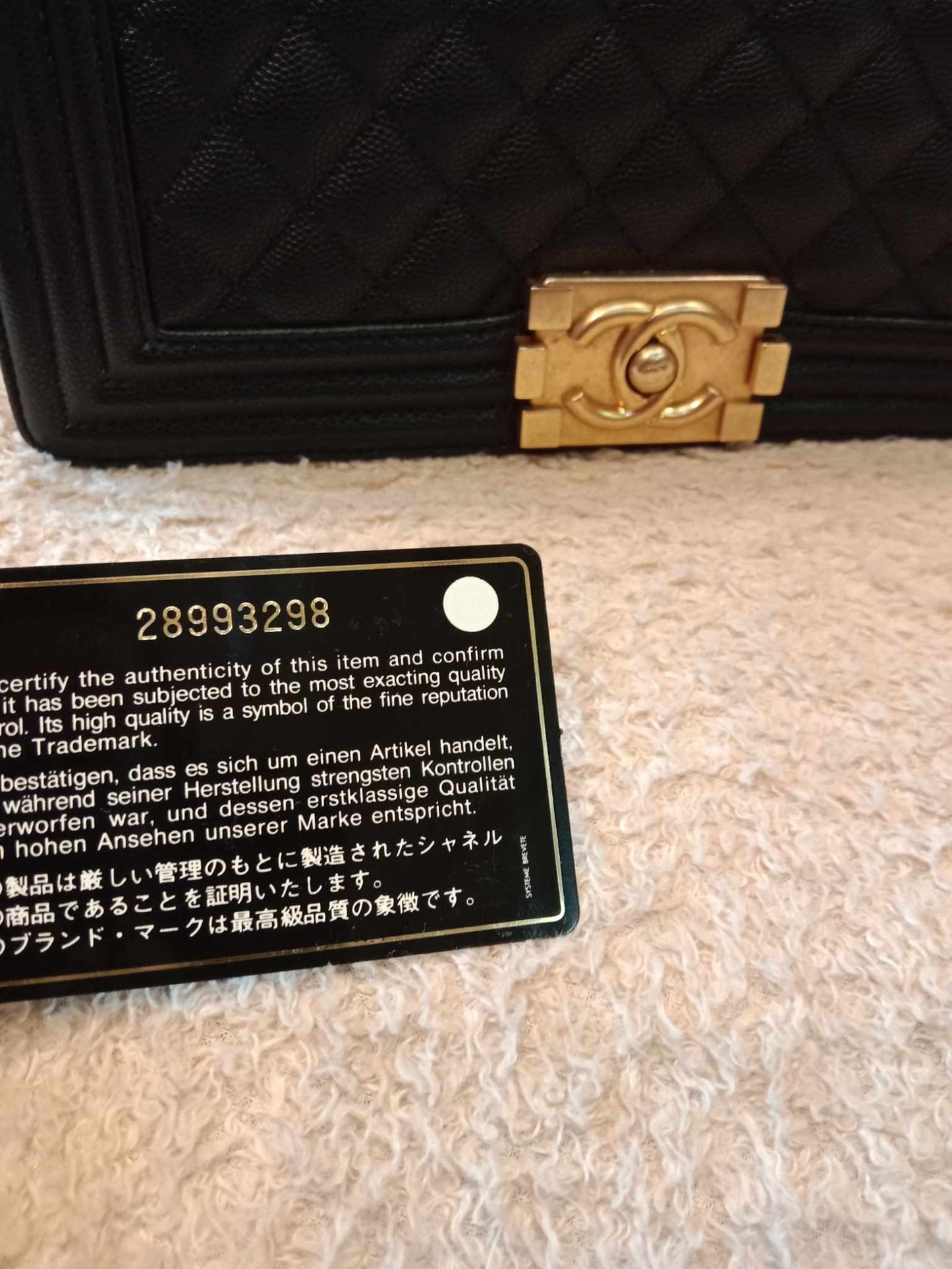 Chanel Leboy Caviar Black Old Medium Series 28