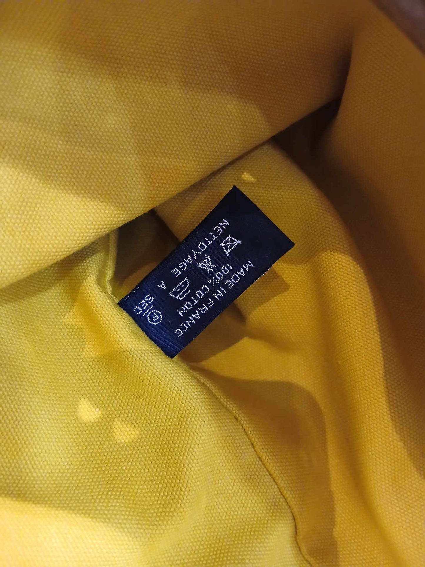 Hermes Yellow Canvas Sac Polochon Mimile Drawstring Backpack