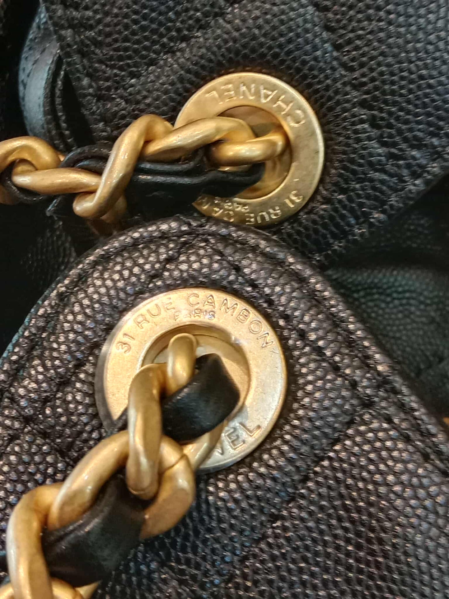 Chanel 25 Black Medium Caviar Microchipped