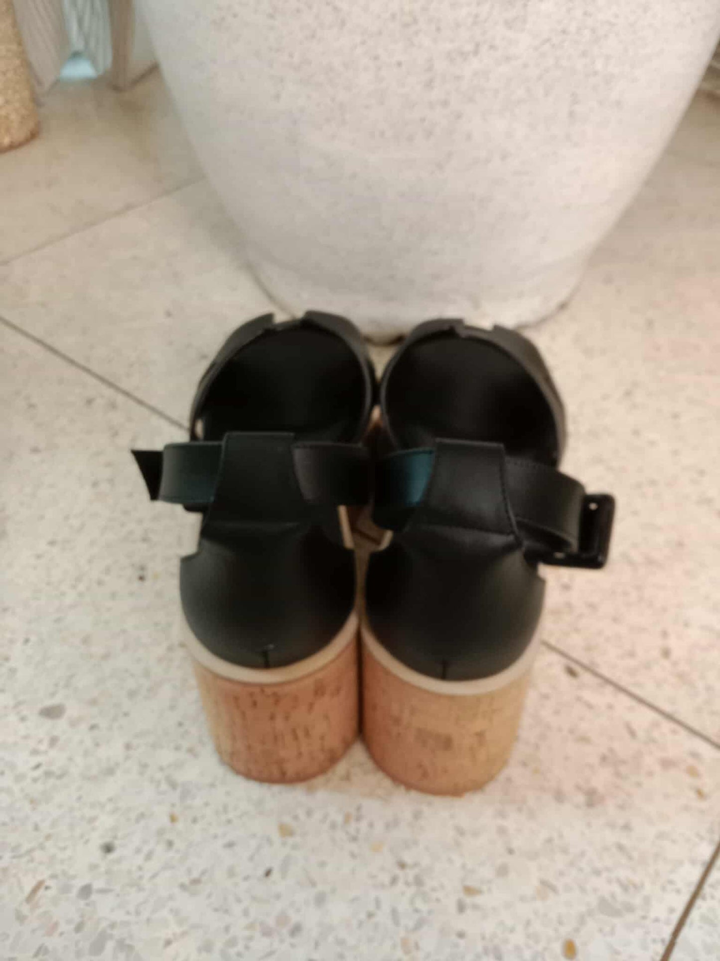 Hermes Wedge Sandals Black Size 38