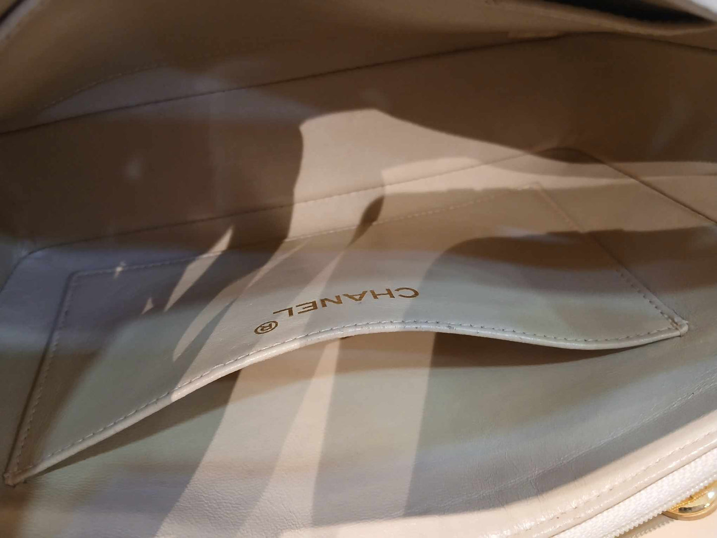 Chanel Vintage Beige Lambskin Bag Series 1