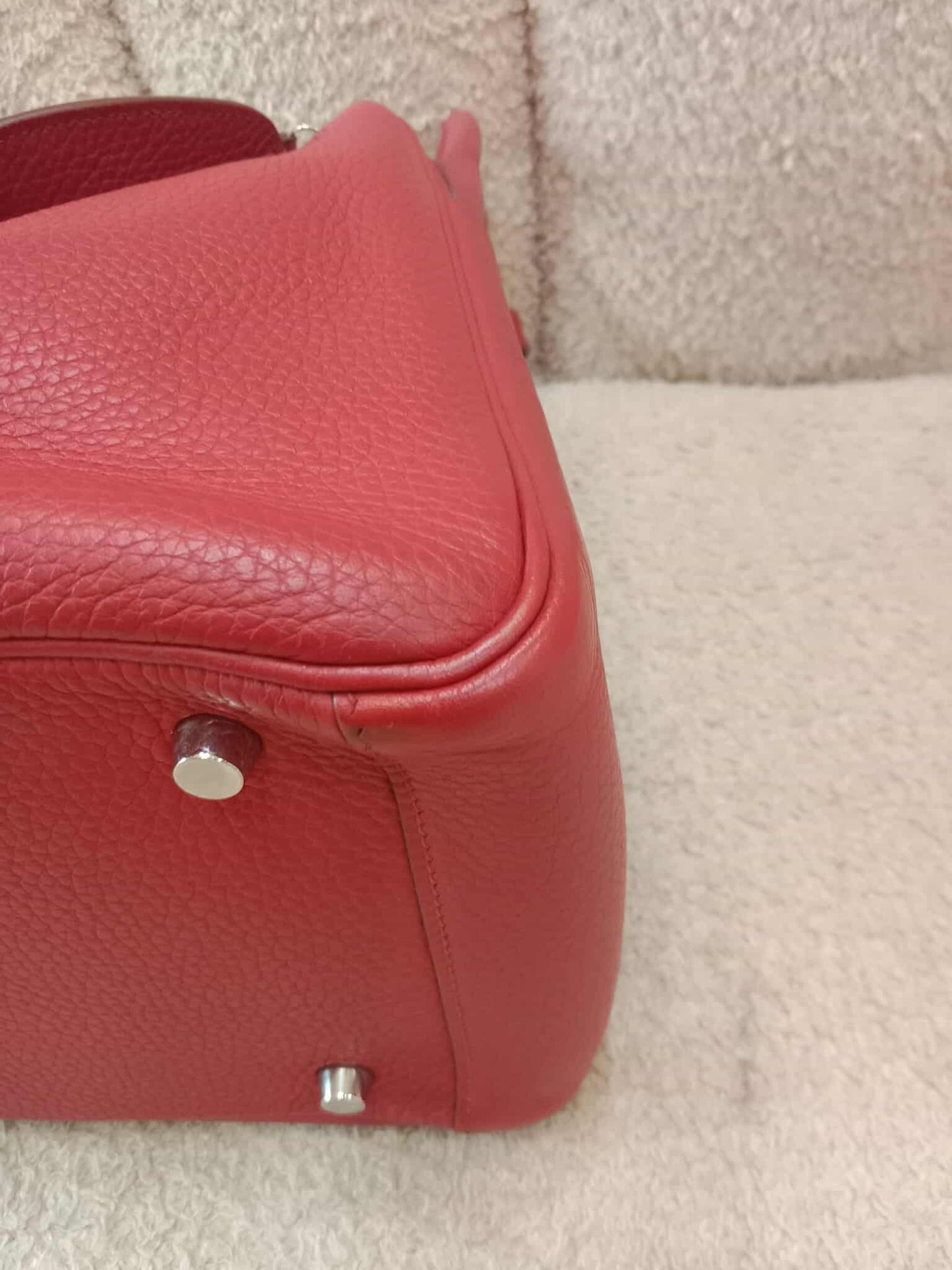 Hermes Lindy 30 Red Clemence Stamp Q Square 2013