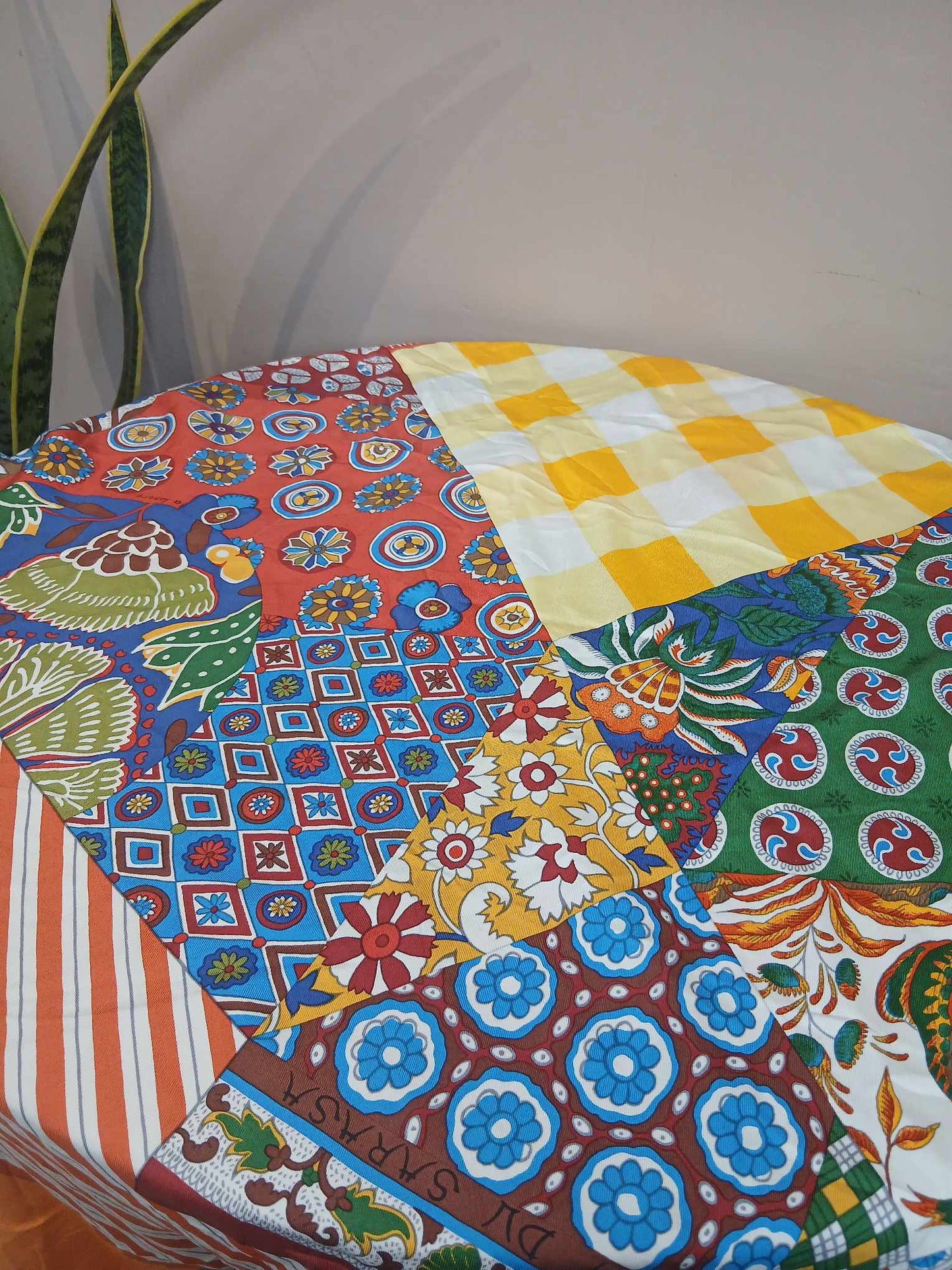 Hermes L'art Du Sarasa Orange Scarf 90 cm