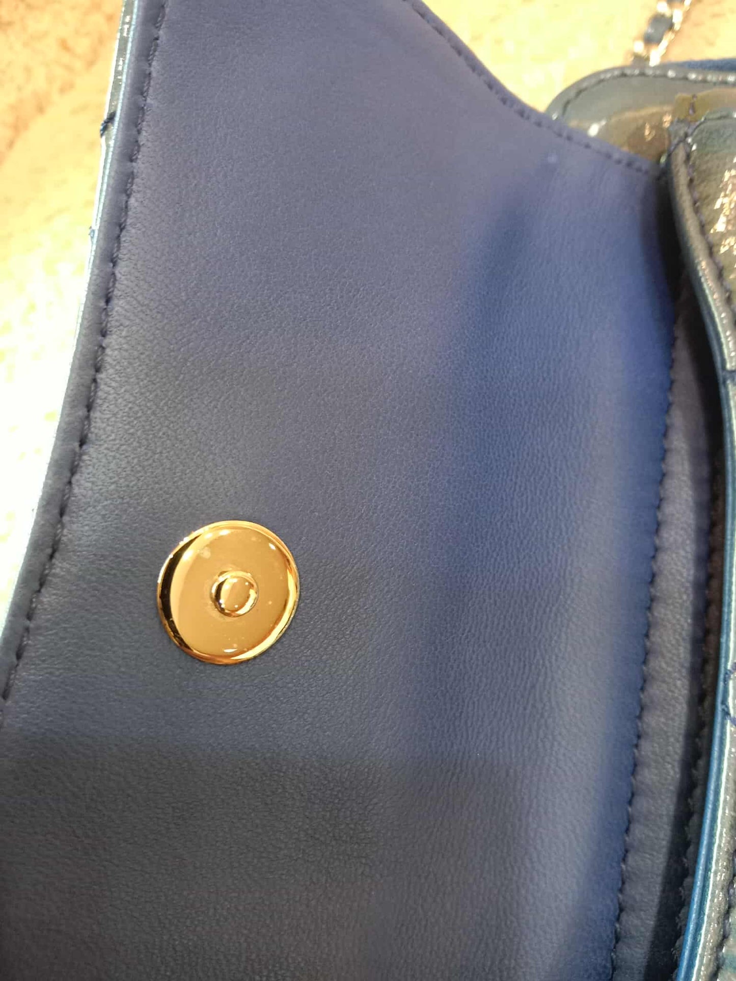 Chanel Blue Quilted Patent Leather Camera Bag Blue Series 20