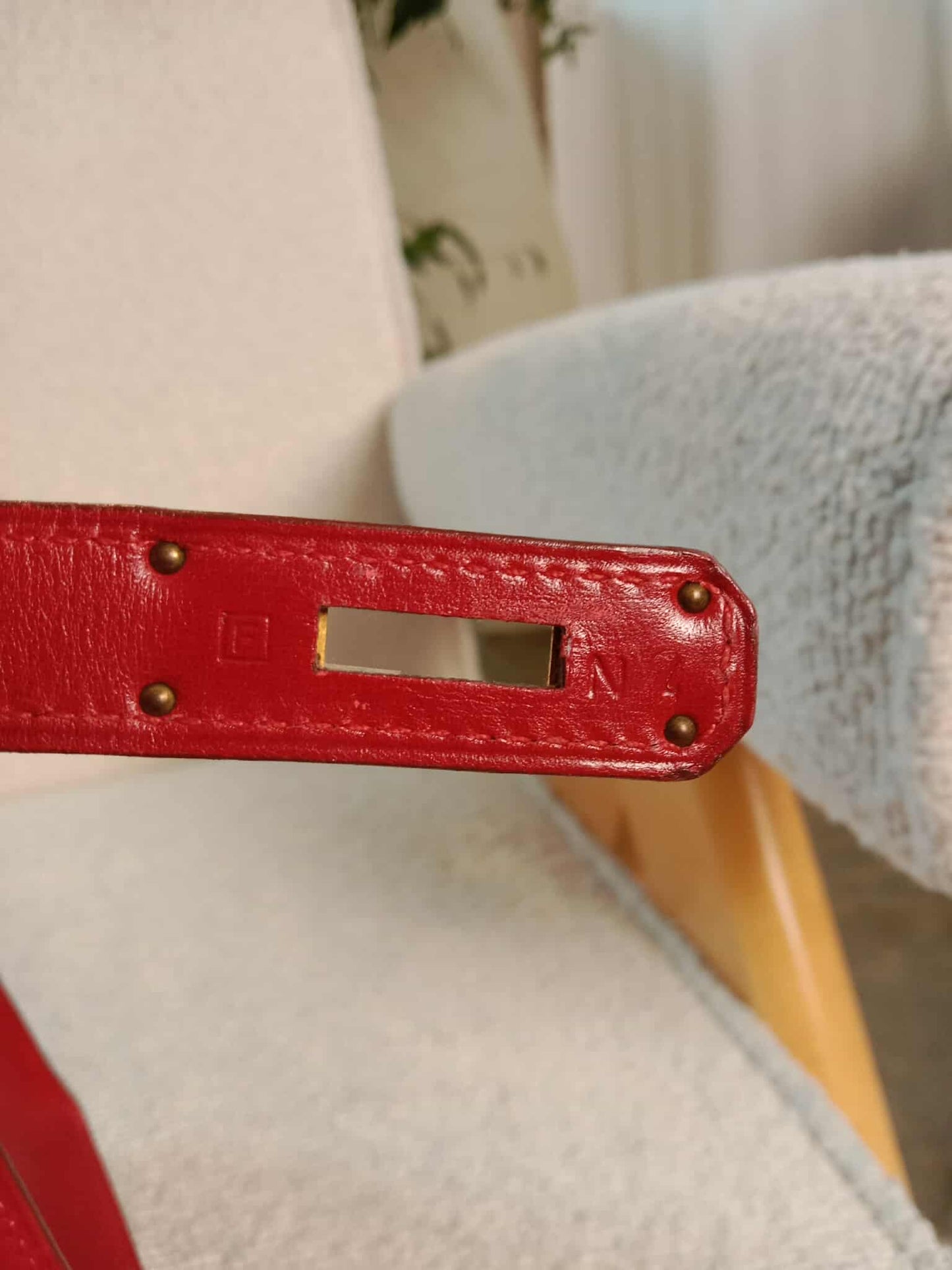 Hermes Kelly 28 Calfbox Leather Rouge VIF Stamp F Square 2002