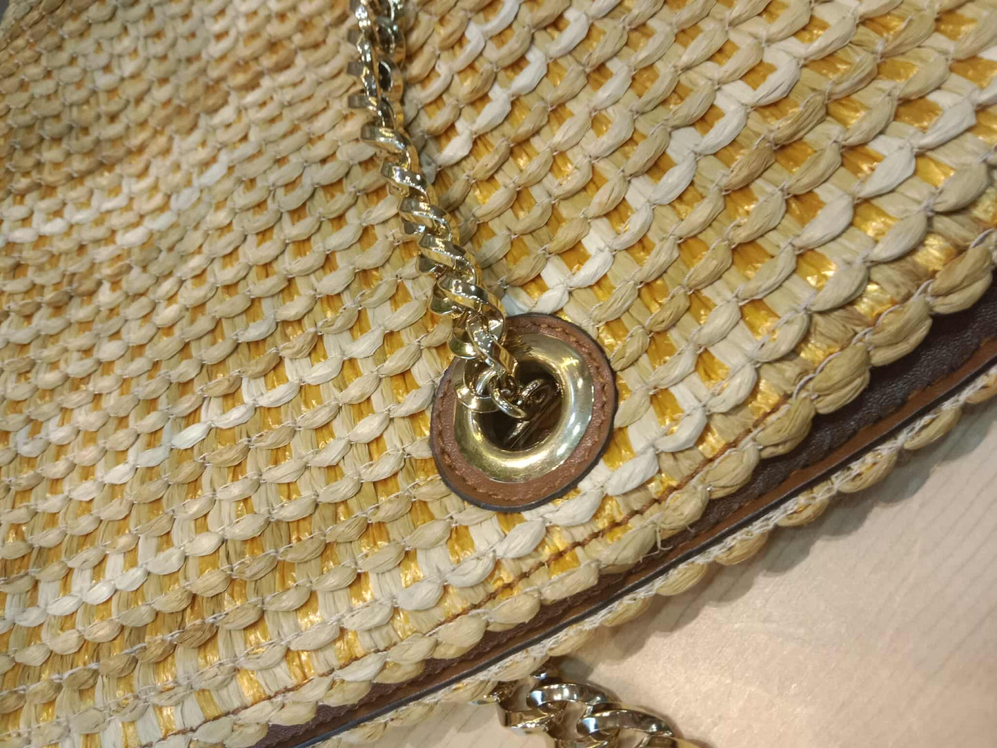 Jimmy Choo Mari Woven Raffia Tote Handbag