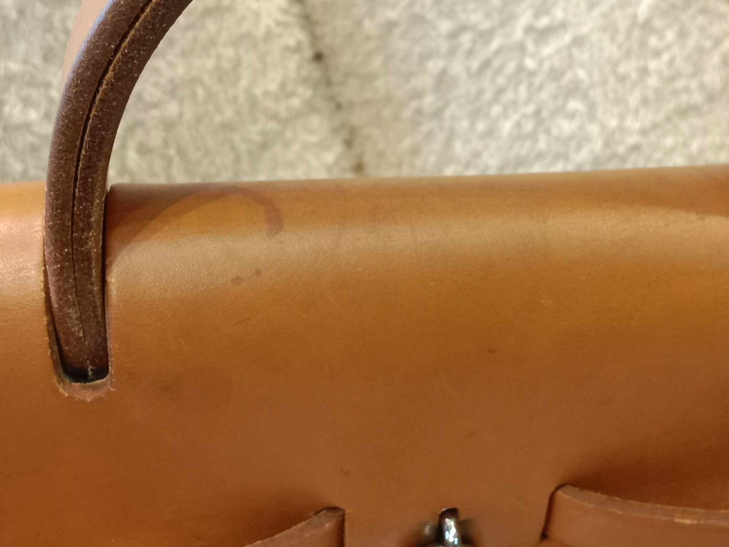 Hermes Herbag Canvas Beige/Brown Stamp B Square 1998