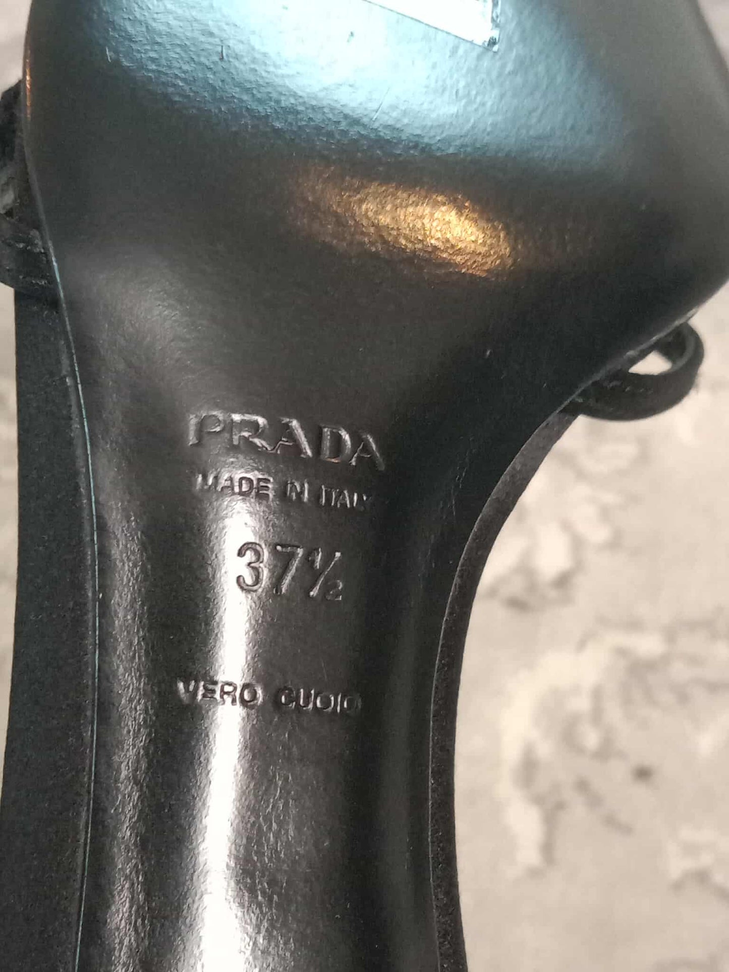 Prada Crochet & Sequin Black Kitten Heels Size 37 1/2
