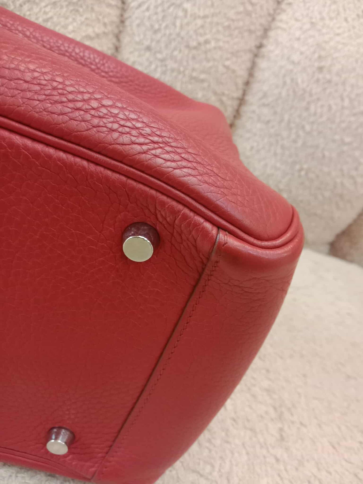 Hermes Lindy 30 Red Clemence Stamp Q Square 2013