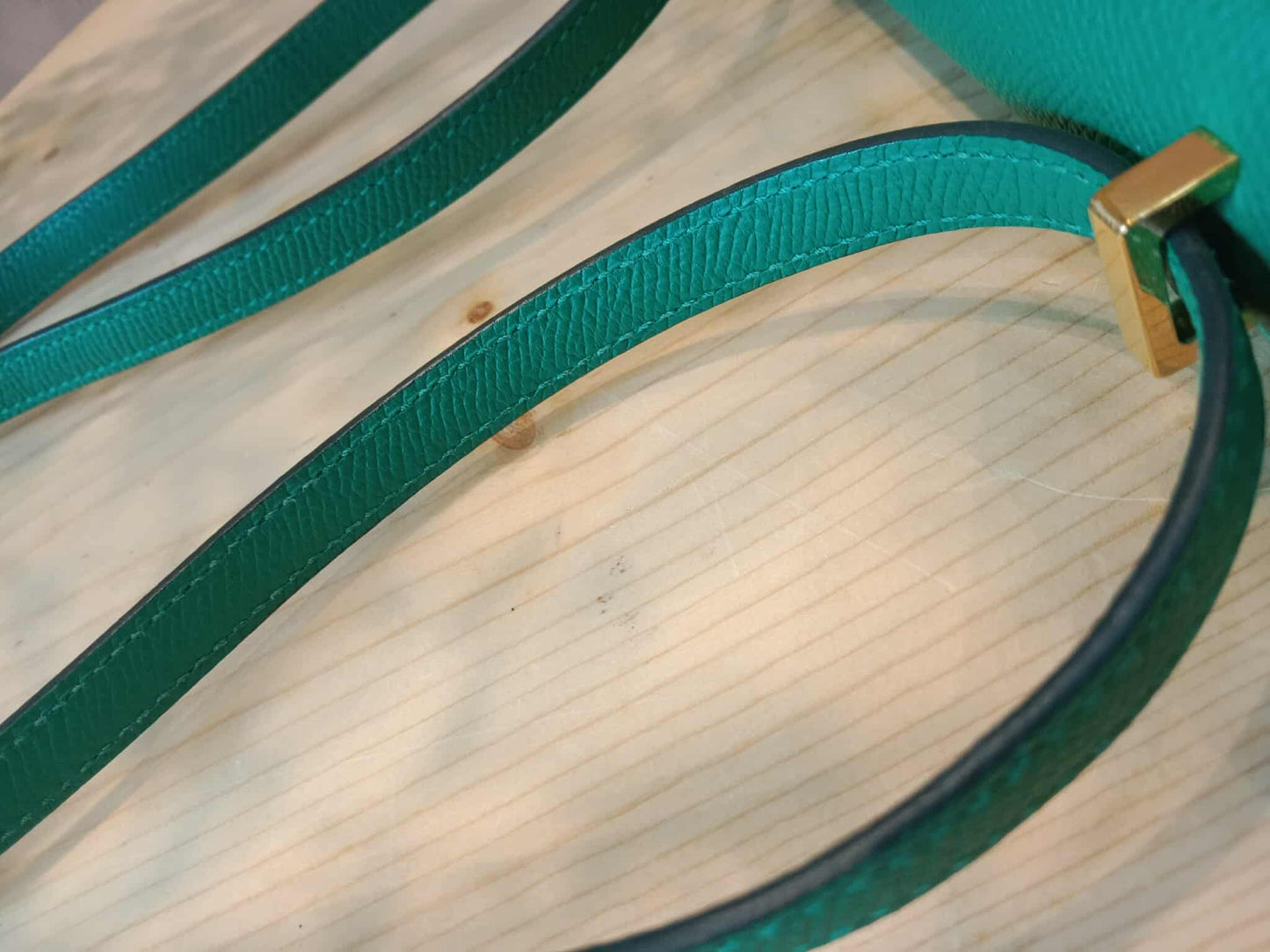 Hermes Constance 18 Green Epsom Stamp C 2018