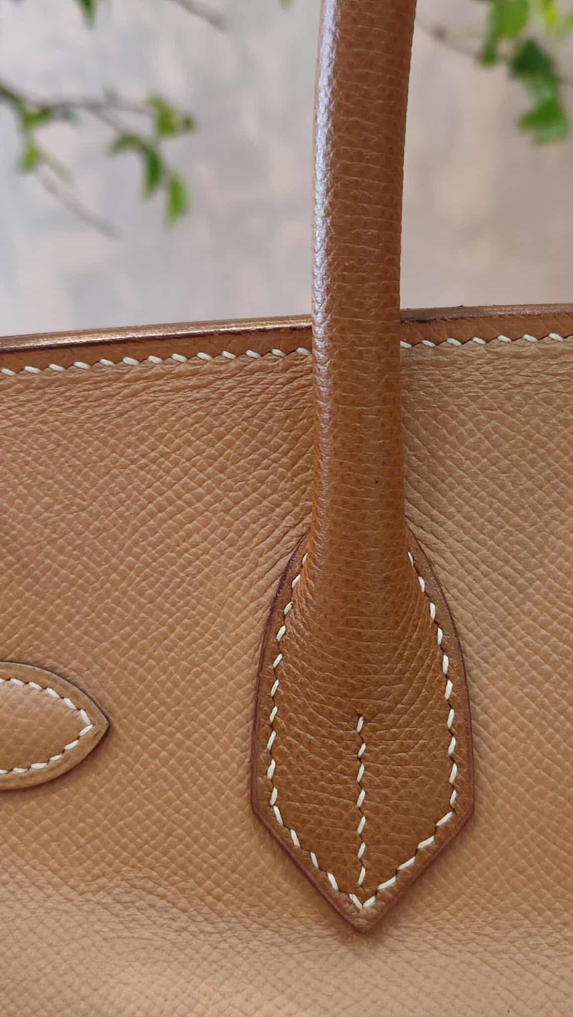 Hermes Birkin 30 Bicolor Gold/Biscuit Epsom Stamp G Square 2003 GHW