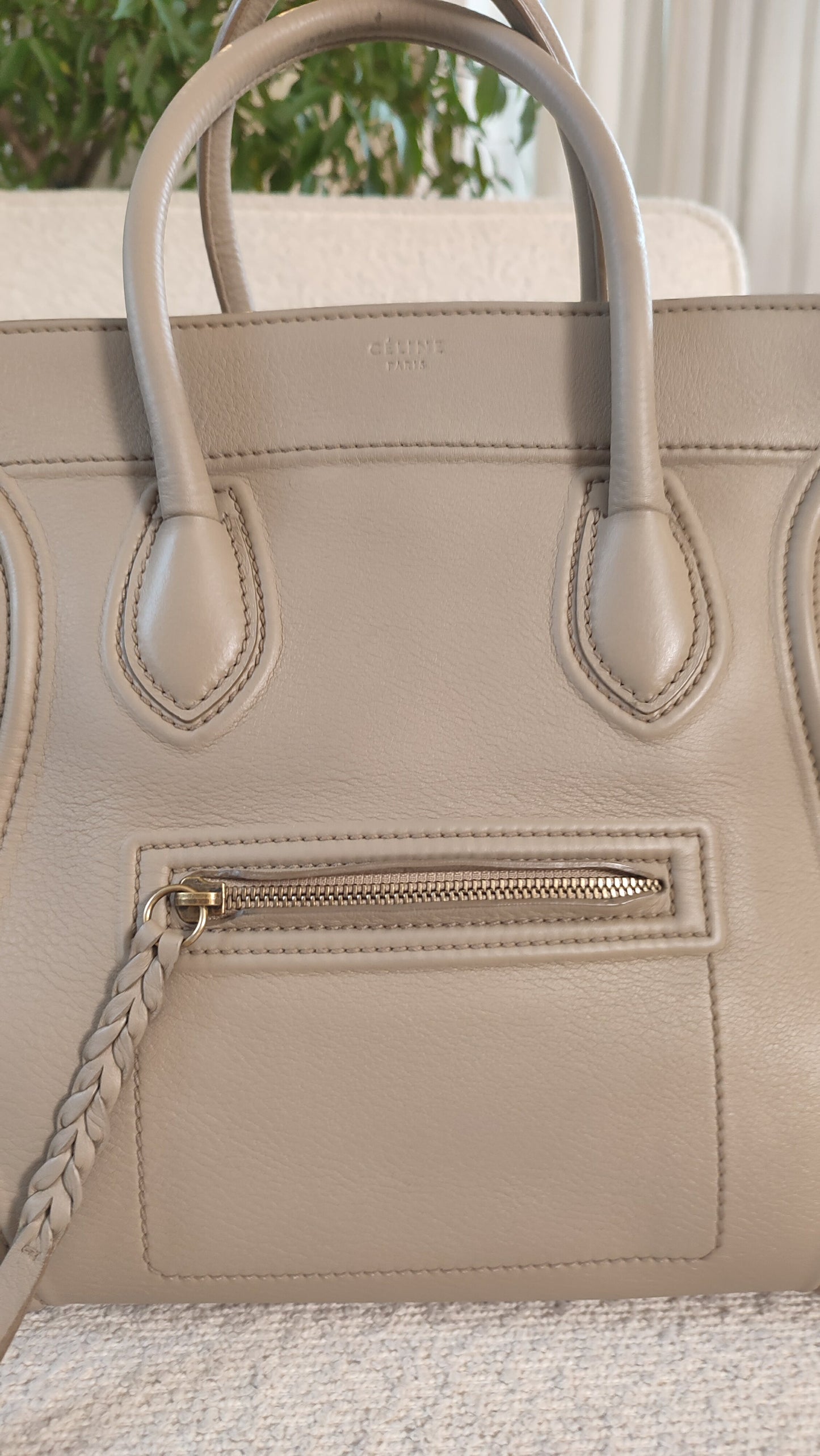 Celine Drummed Phantom Taupe Bag