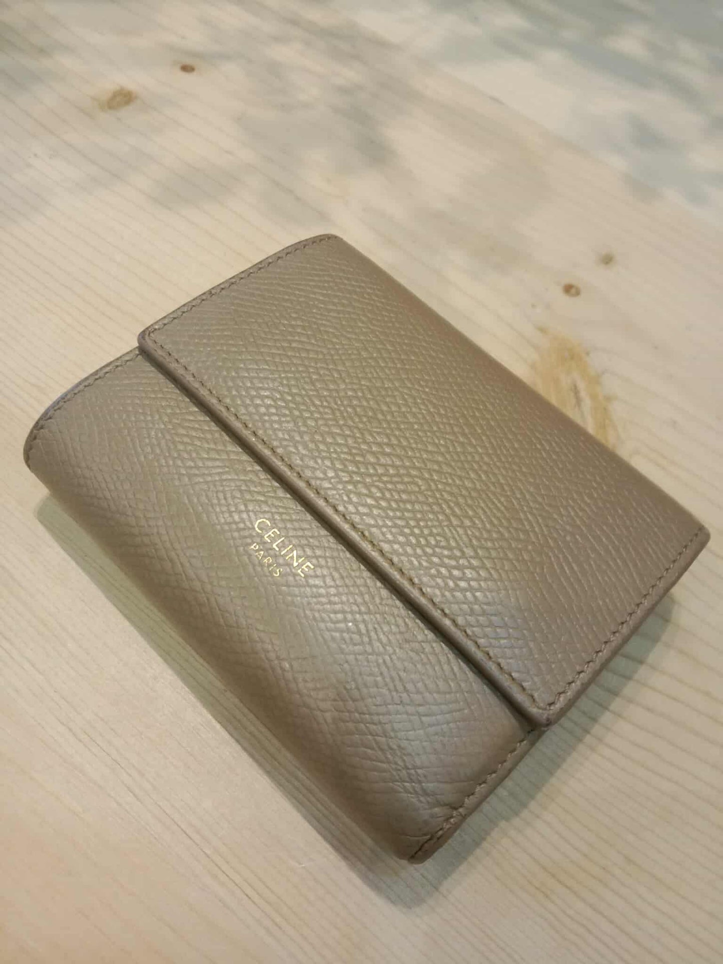 Celine Beige Trifold Wallet