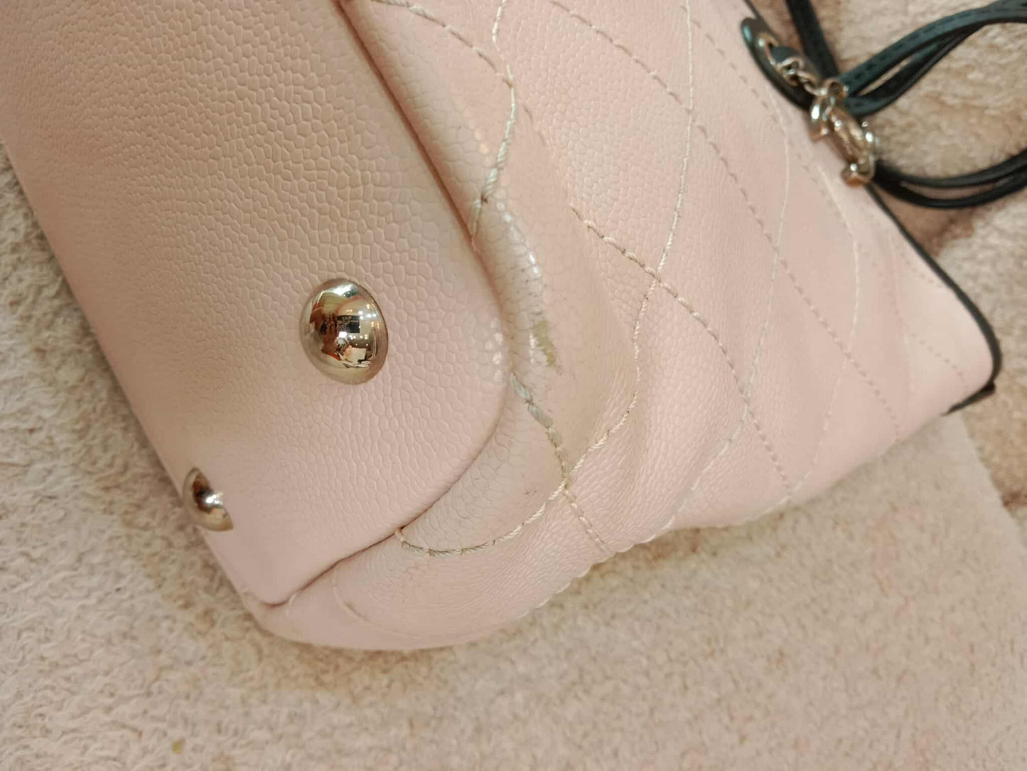 Chanel Shopping Fever Tote Bicolor Pink/Black Caviar Series 19