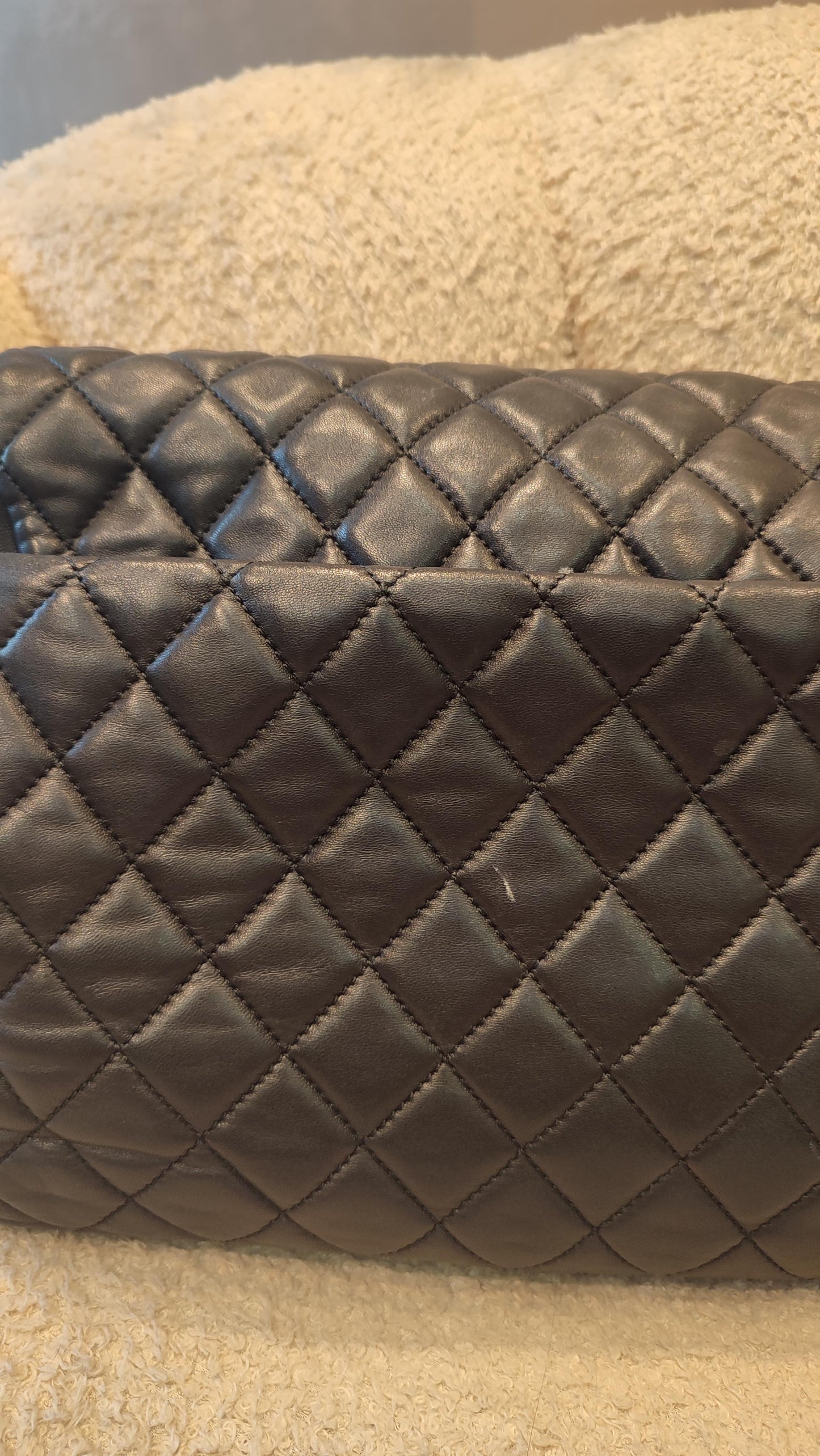 Chanel Coco Rain Single XXL Flap Lambskin Black Series 14