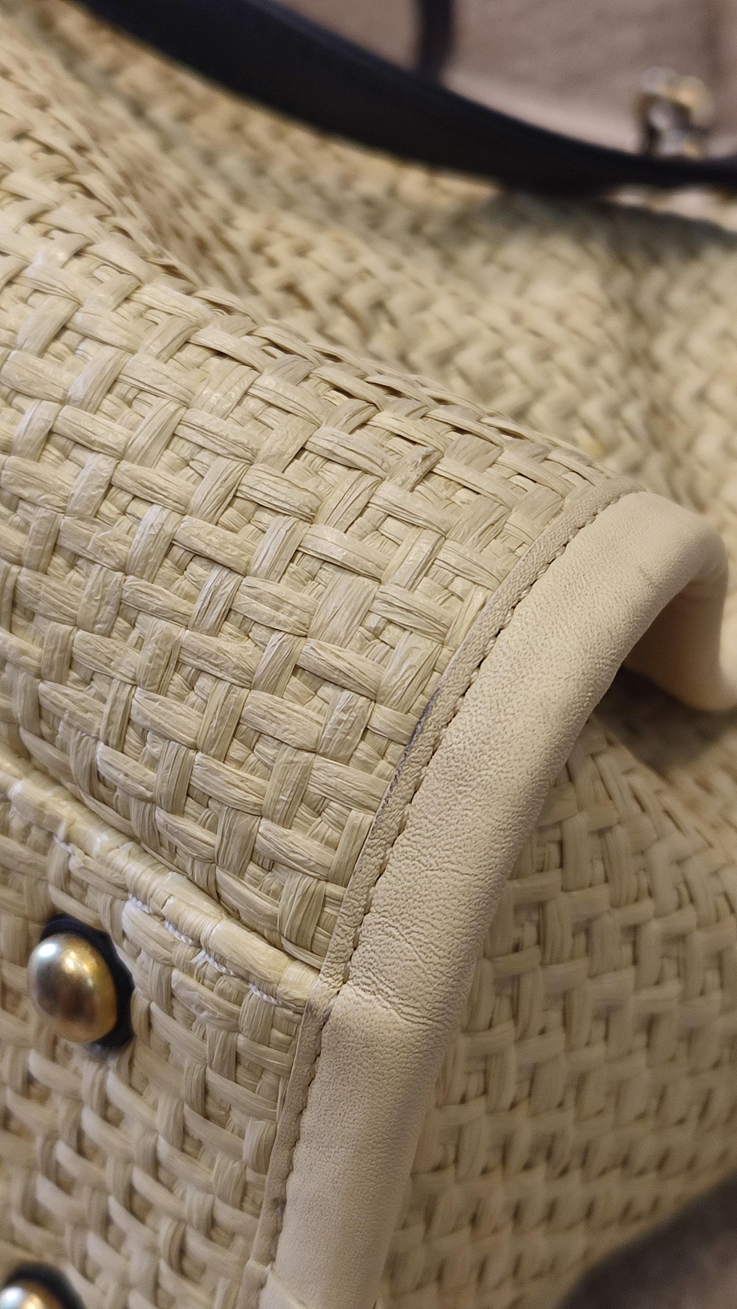 Chanel Deauville Raffia Series 30 Medium Beige/Black