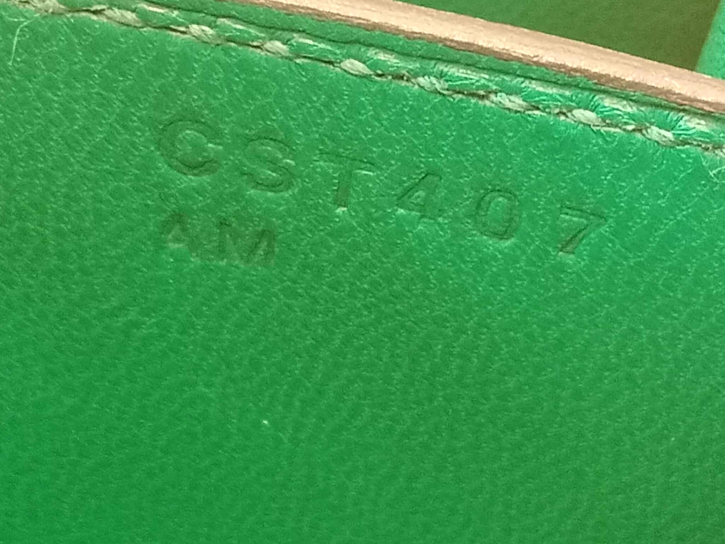 Hermes Constance 18 Green Epsom Stamp C 2018