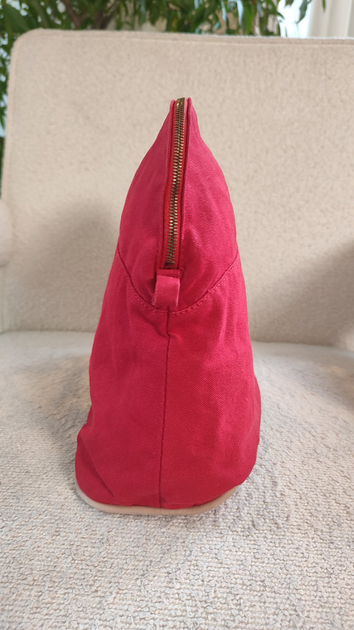 Hermes Bolide Canvas Red Pouch