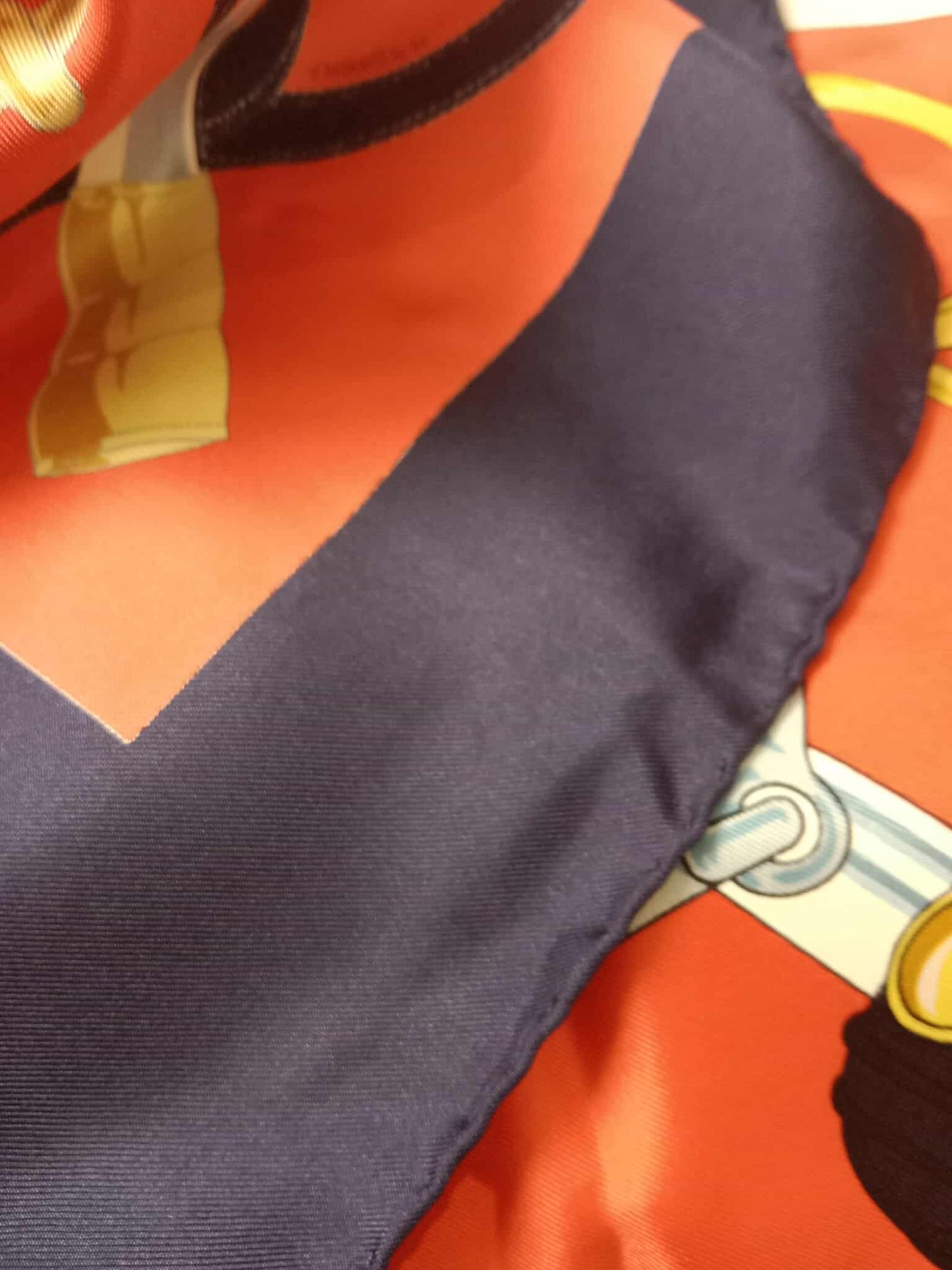 Hermes Carre 90 Eperon Dor Golden Spur Silk Scarf