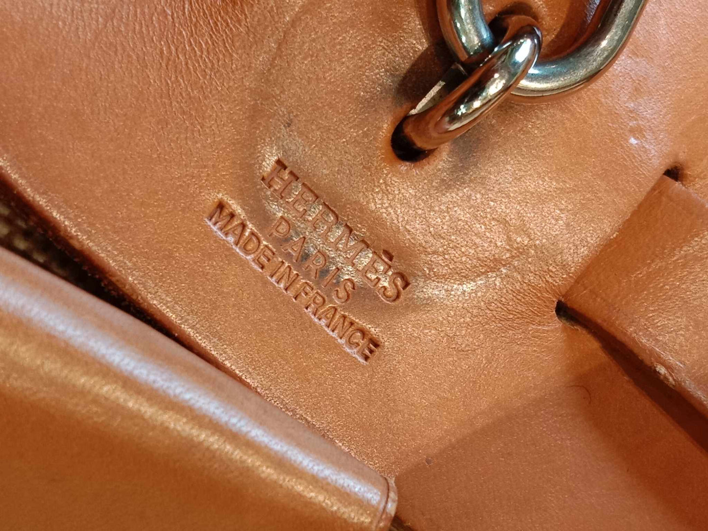 Hermes Herbag Canvas Beige/Brown Stamp B Square 1998