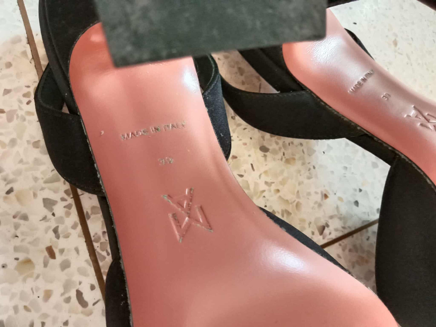 Amina Muaddi Black Sandals Size 39