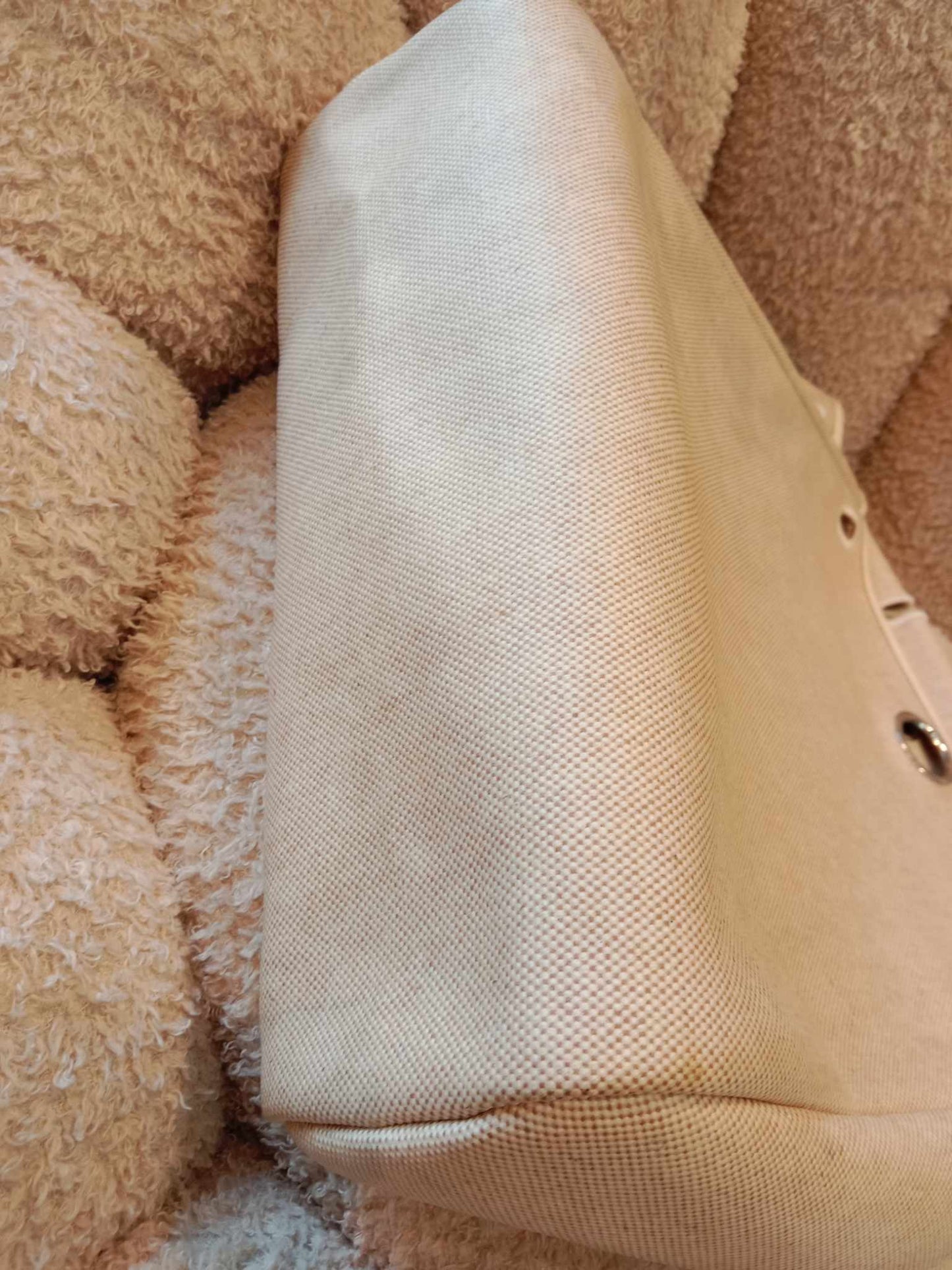 Hermes Herbag Canvas Beige/Brown Stamp B Square 1998
