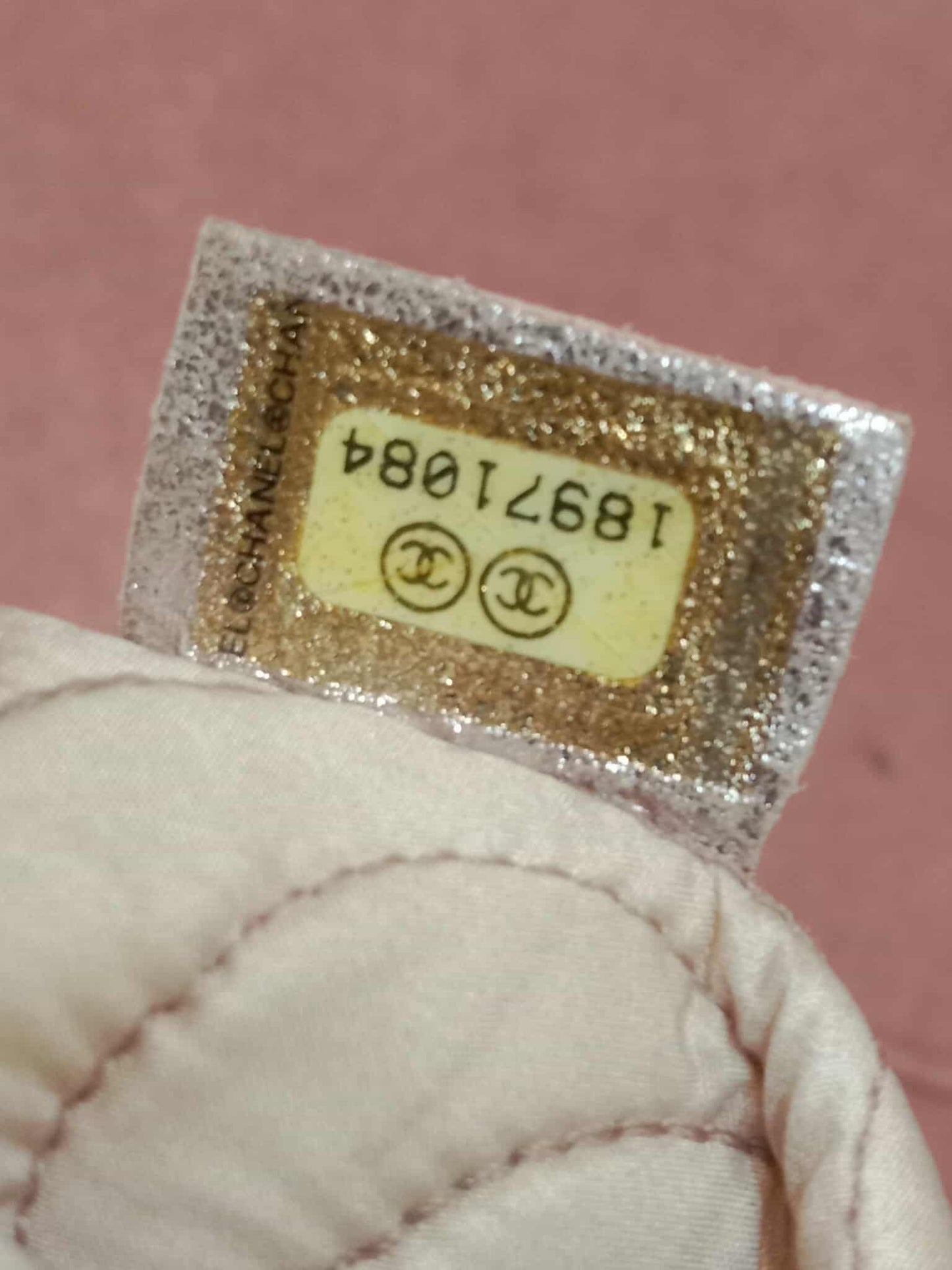 Chanel Lavender Lambskin Camellia Pochette Bag Series 18