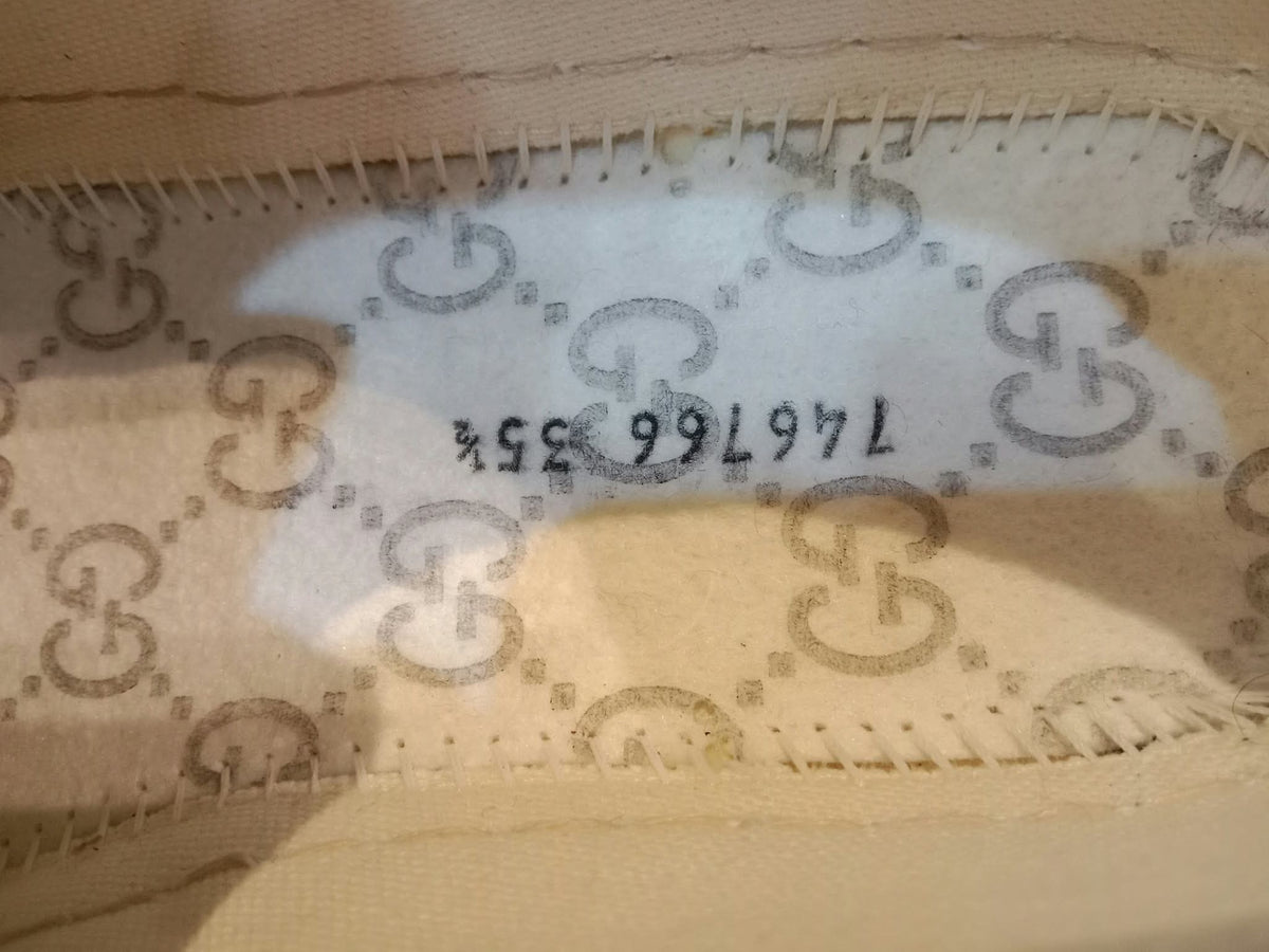 Gucci GG Monogram Platform Sneakers Ivory/Black Size 35.5